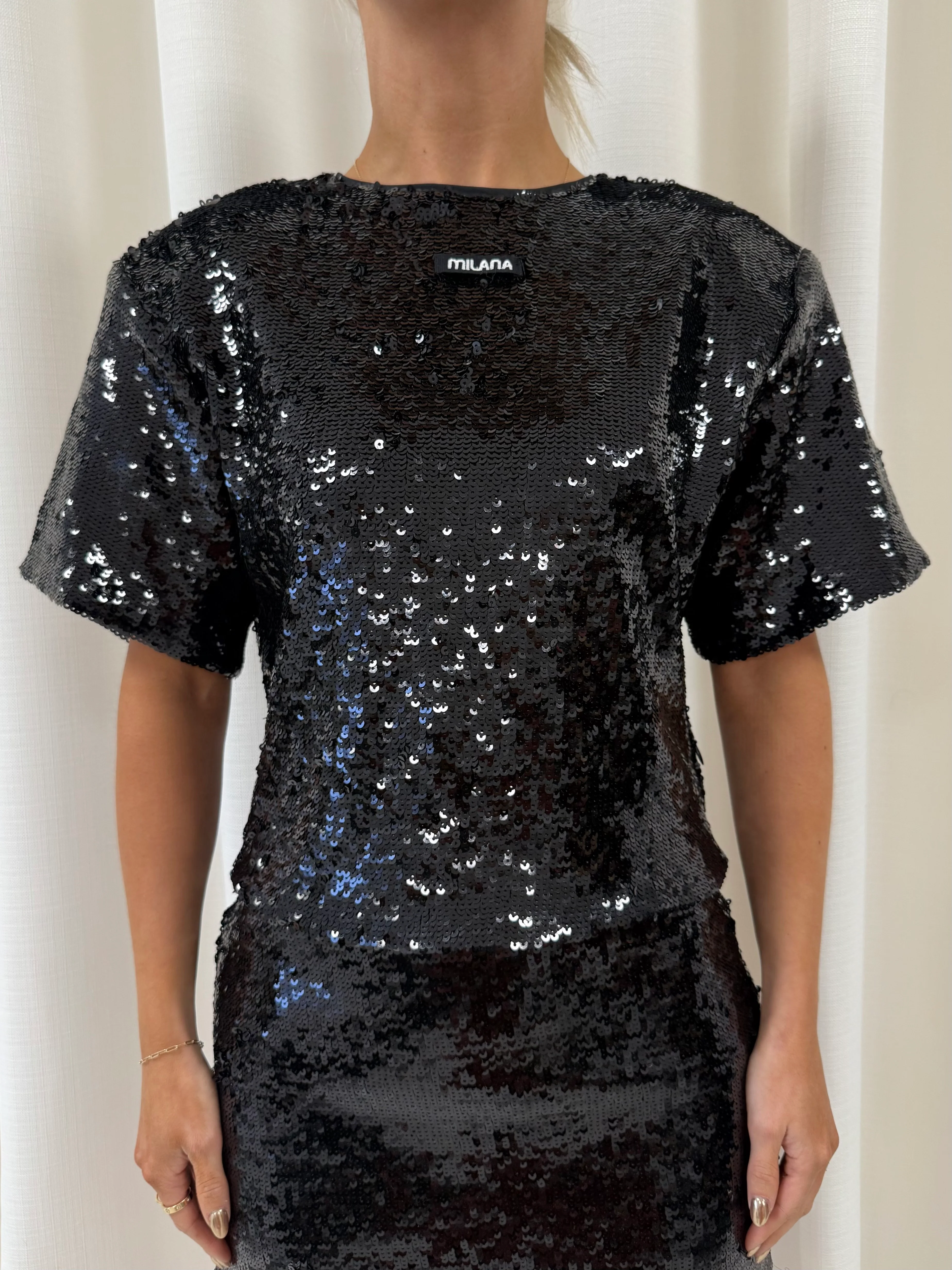 Black Aura Sequin Tee.