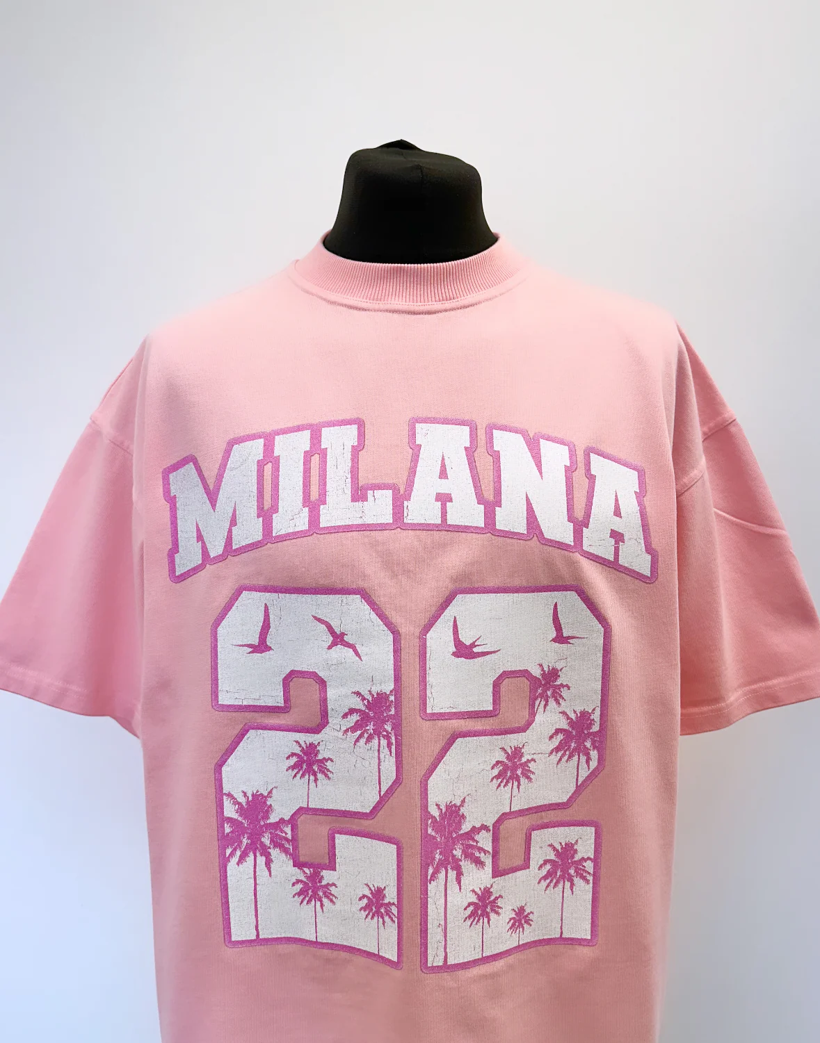 Baby Pink 22 Palm Heavyweight T-shirt. - Image 2