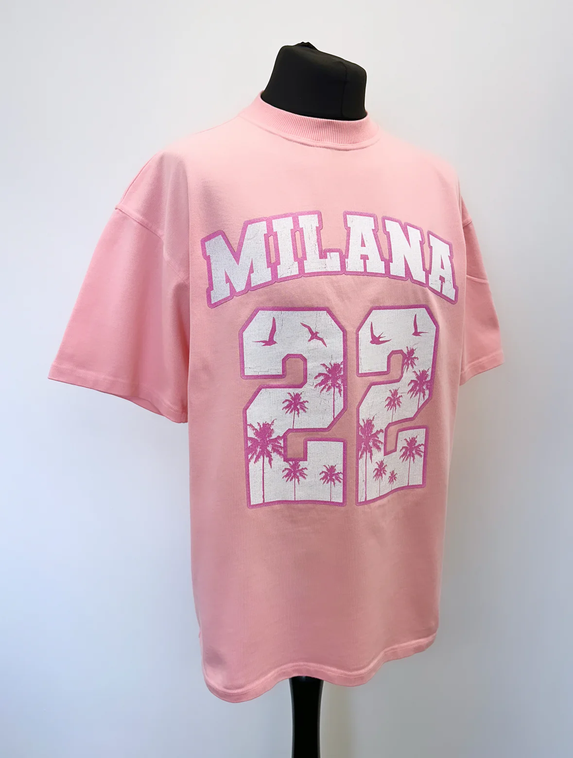 Baby Pink 22 Palm Heavyweight T-shirt. - Image 3