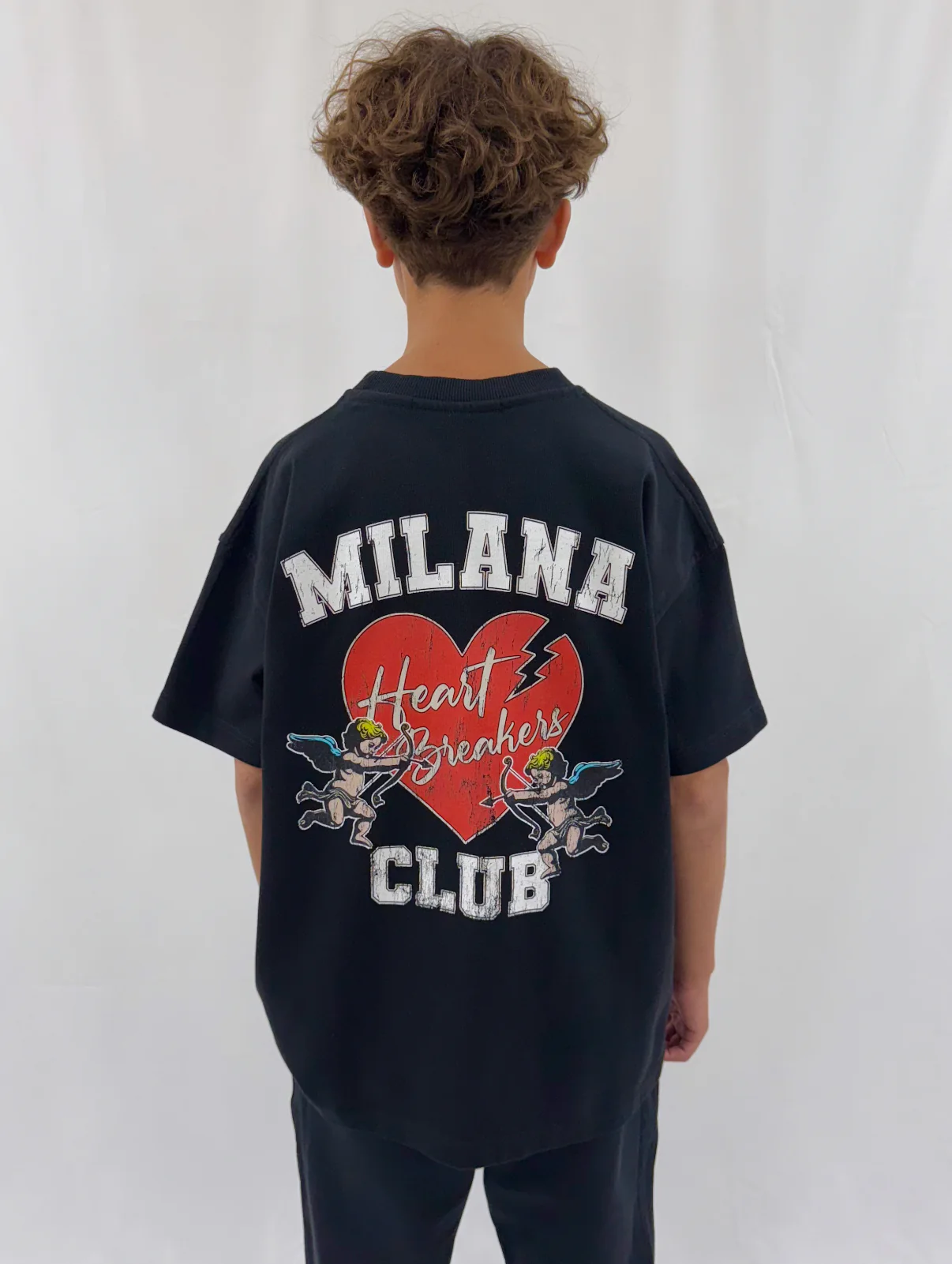 Black Heart Breakers Club Kids Heavyweight T-shirt. - Image 3