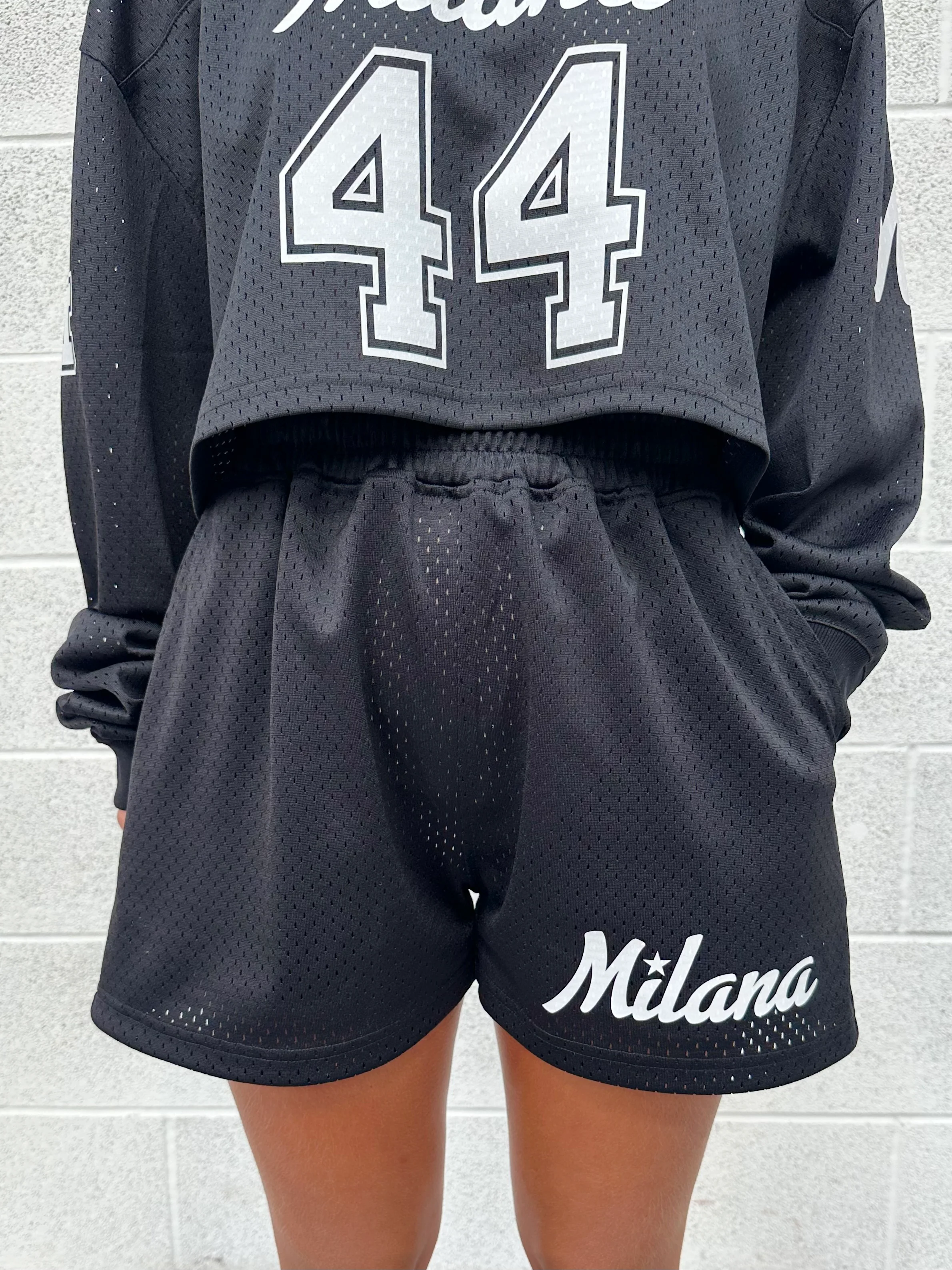 Black Mesh Mini Shorts. - Image 4
