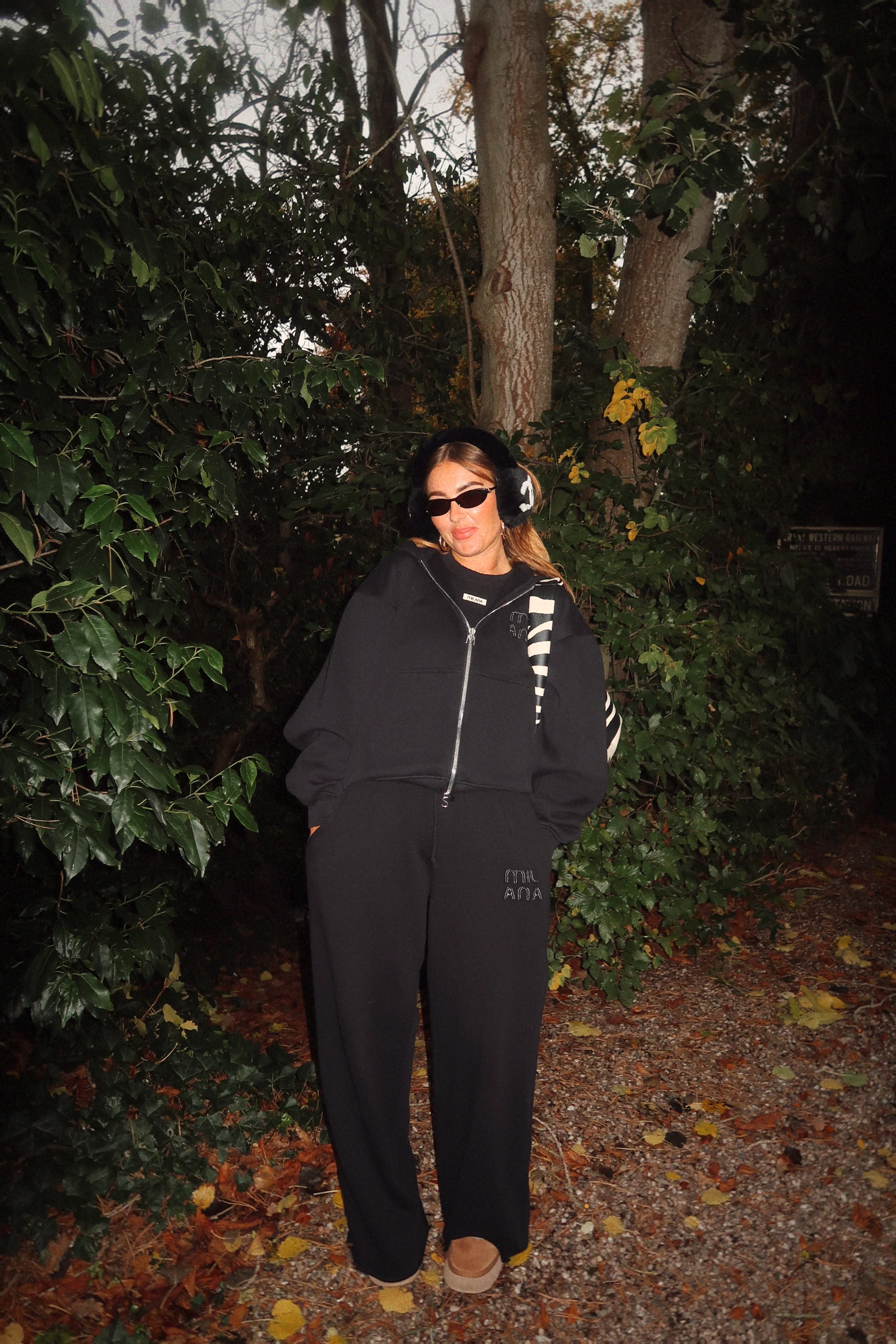 Black Milana Appliqué Heavyweight Zip Hoodie. - Image 3