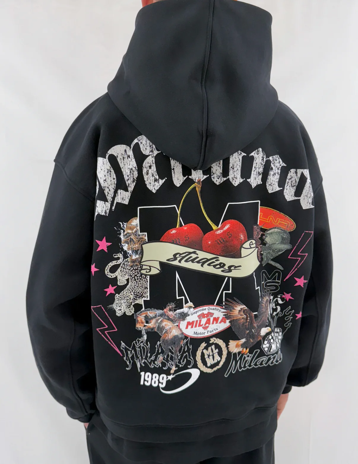 Black Milana History Heavyweight Hoodie. - Image 3