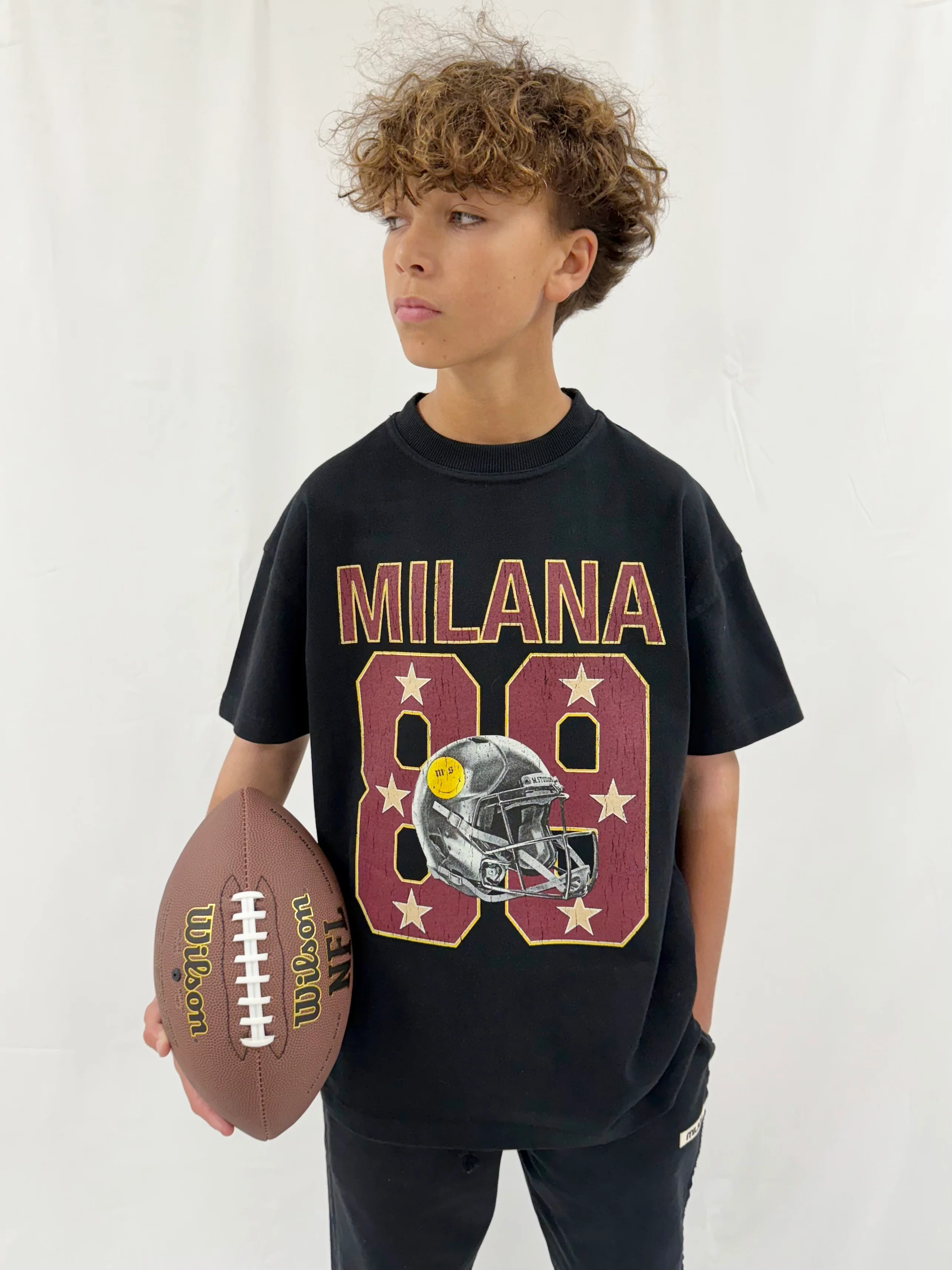 Black Super Bowl 89 Heavyweight Kids T-shirt.