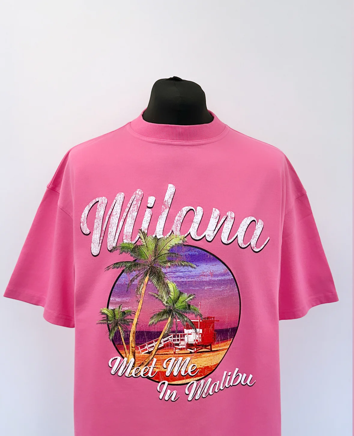 Bubble Gum Pink Malibu Heavyweight T-shirt. - Image 2