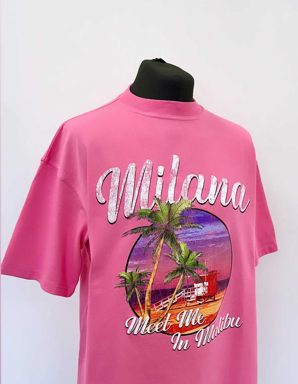 Bubble Gum Pink Malibu Heavyweight T-shirt. - Image 4