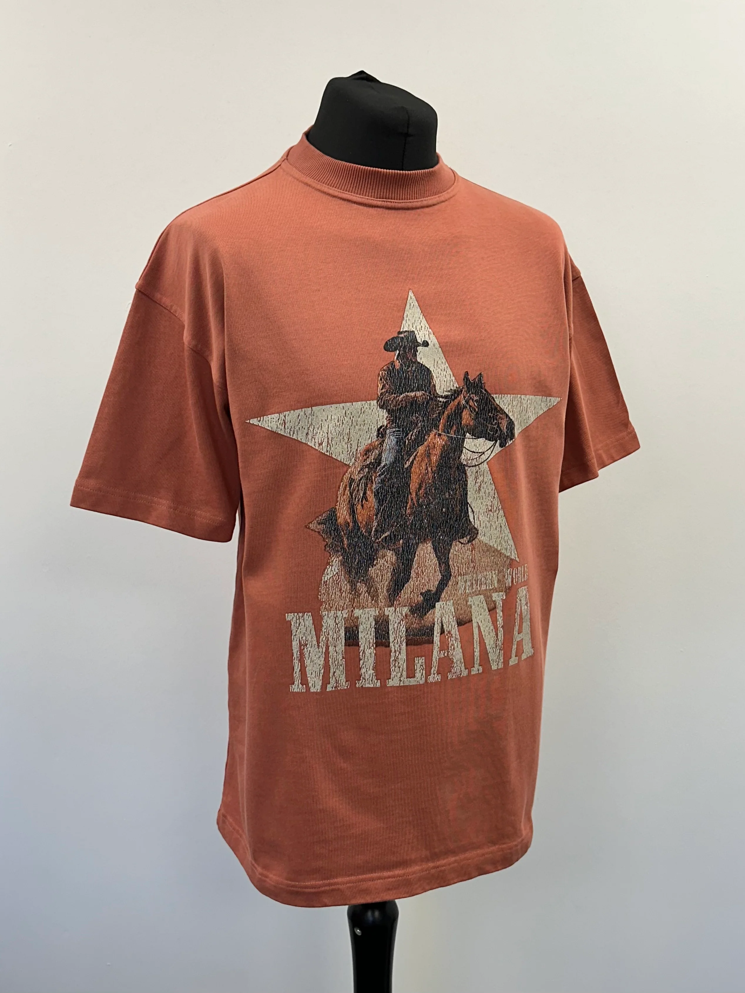 Rust Western World Heavyweight T-shirt. - Image 3