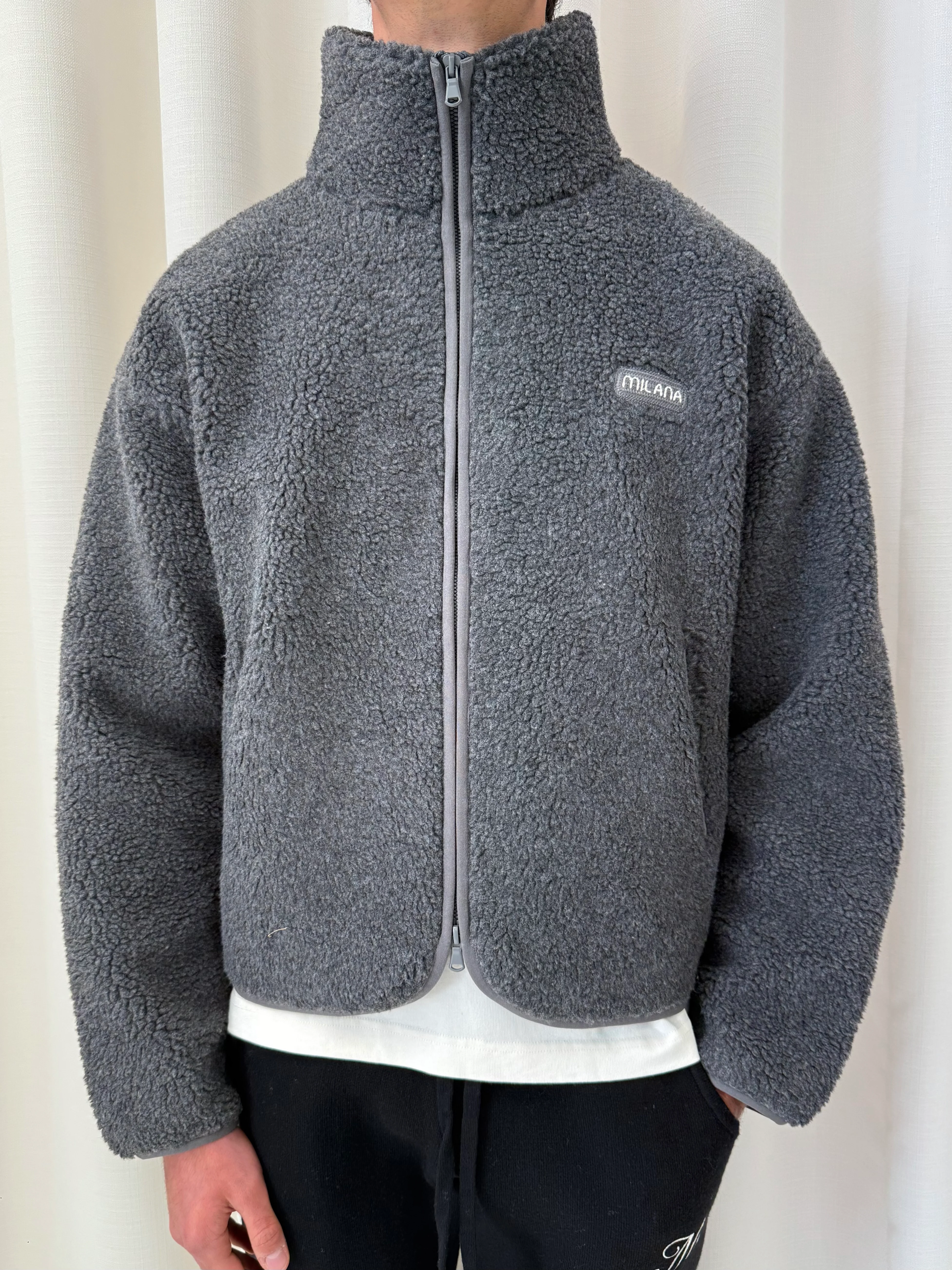 Charcoal Heavyweight Milana Zip Fleece. - Image 6