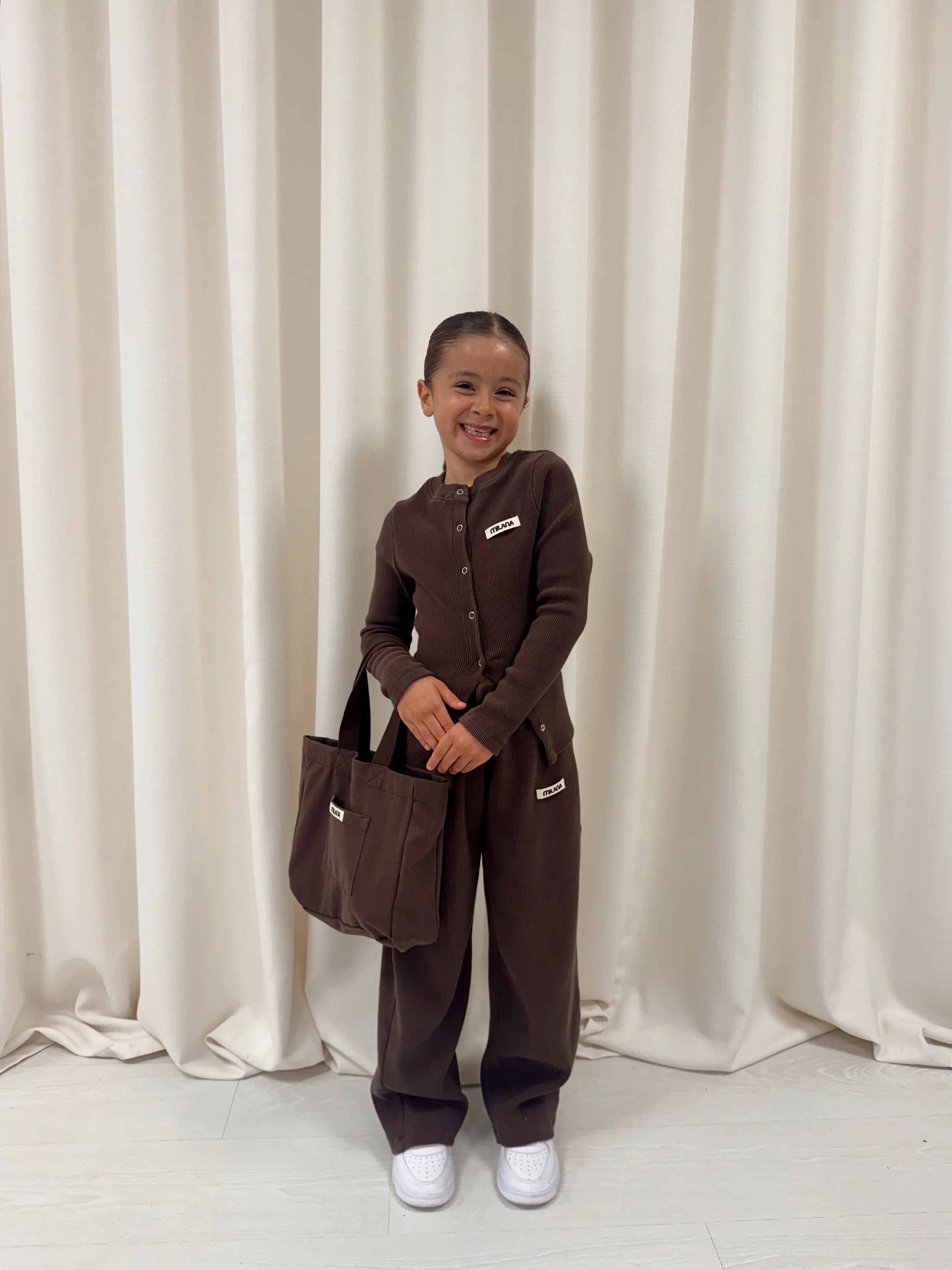 Chocolate Brown Core Mini Pocket Tote Bag. - Image 5