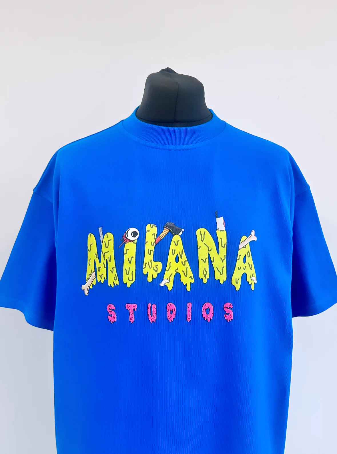 Cobalt Blue Heavyweight Bubble T-shirt. - Image 2