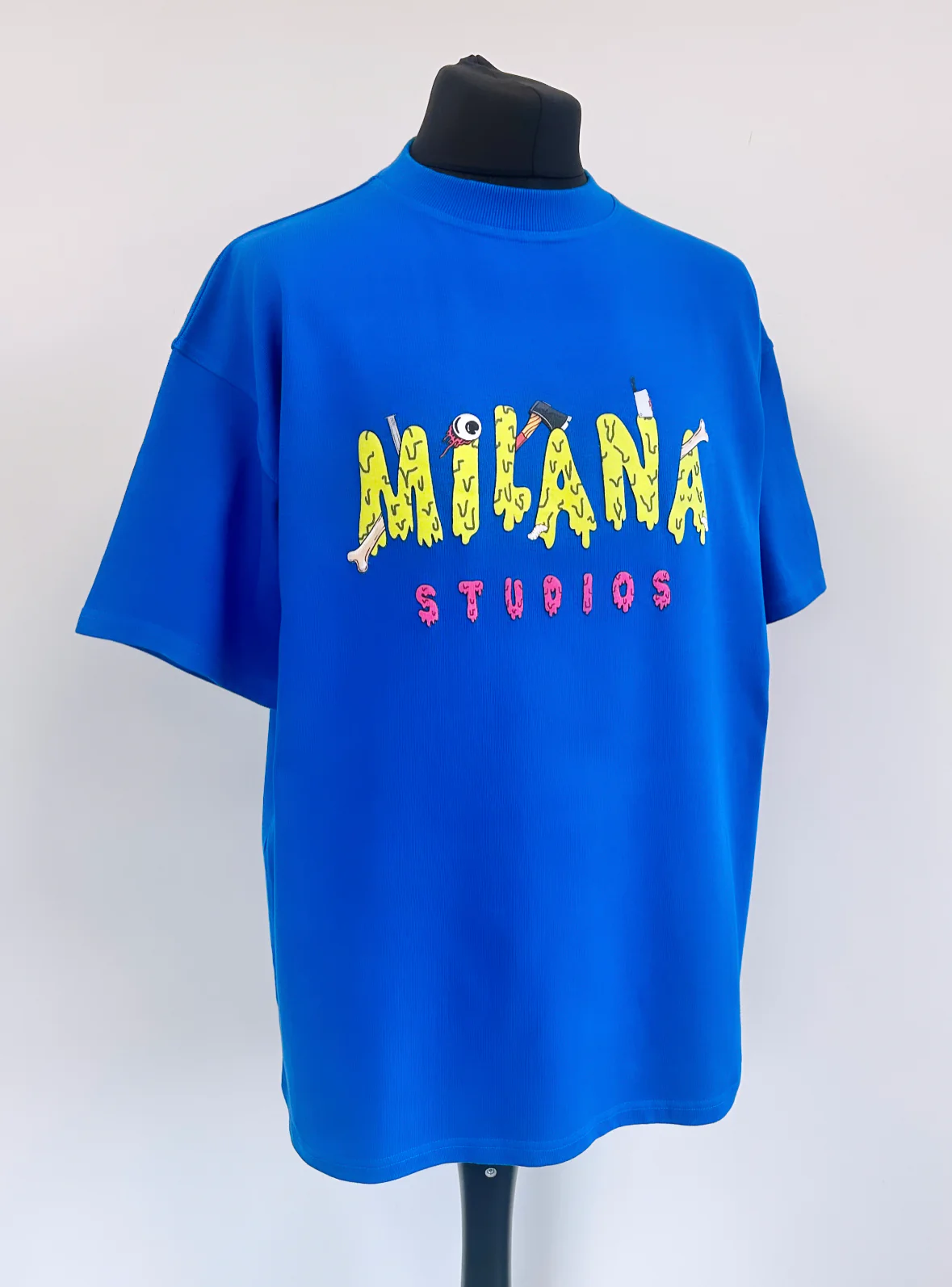 Cobalt Blue Heavyweight Bubble T-shirt. - Image 3