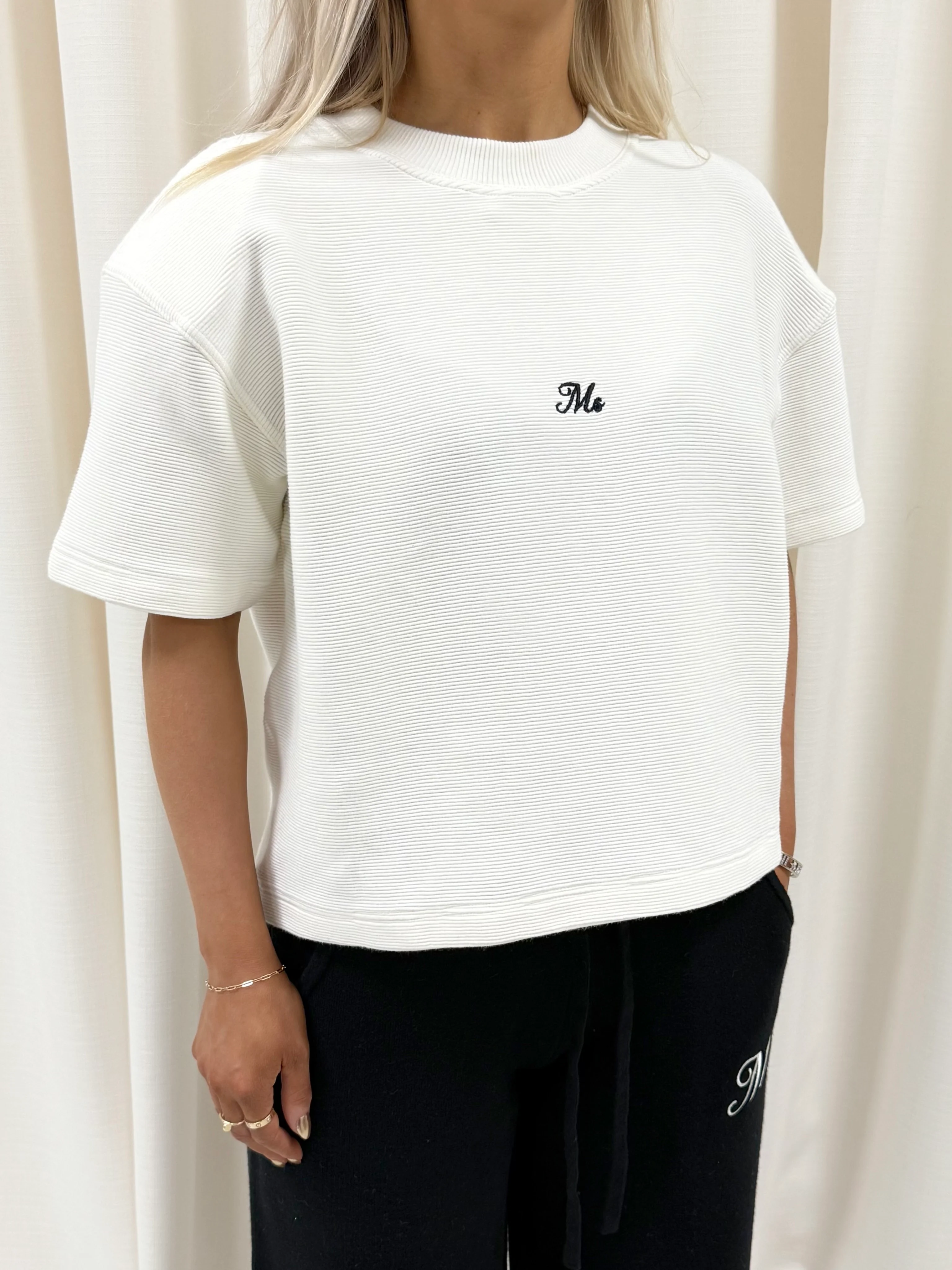 Cream Aura Ribbed Top. - Image 2