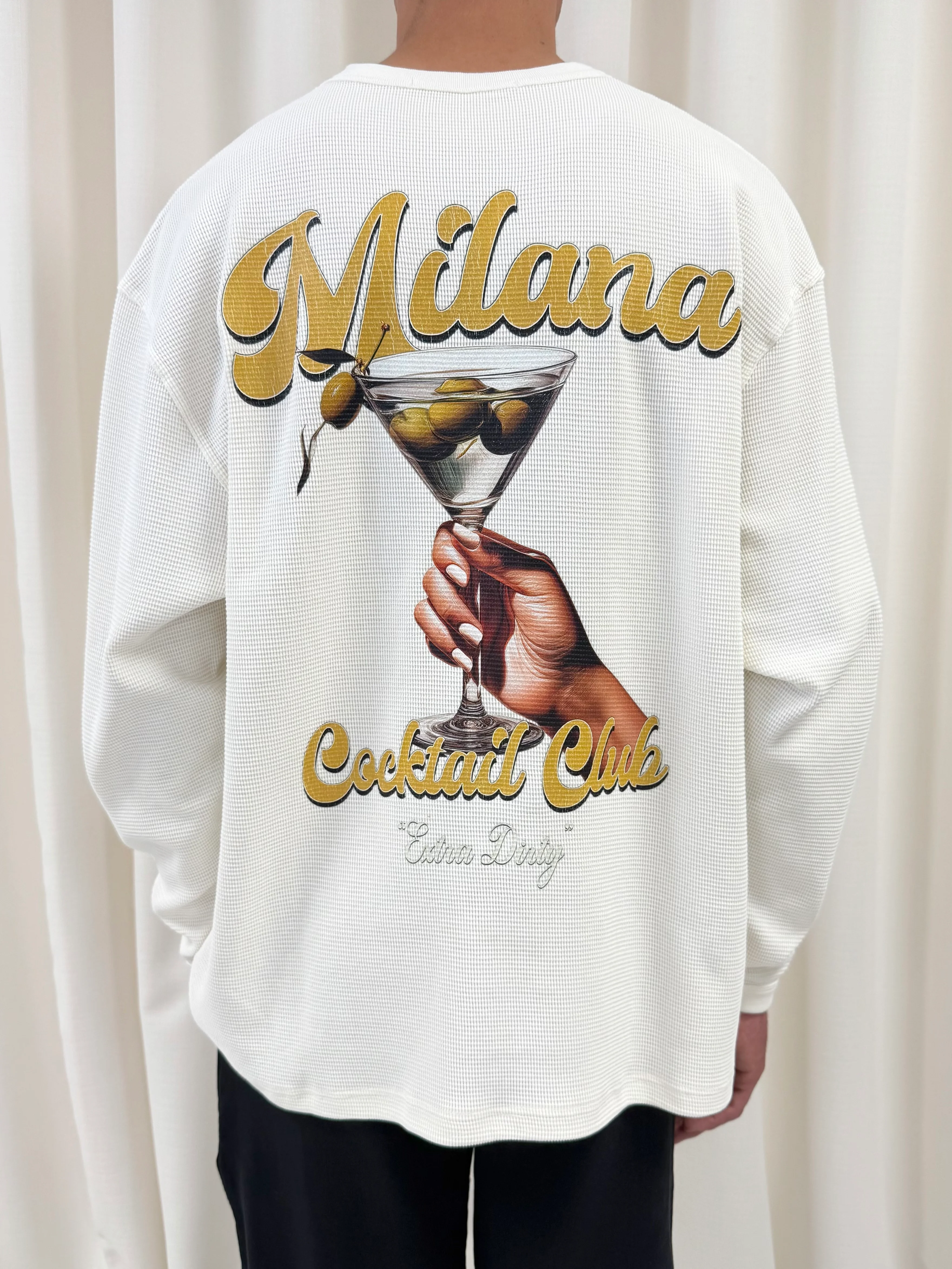 Cream Waffle Martini Heavyweight Long Sleeve T-shirt.