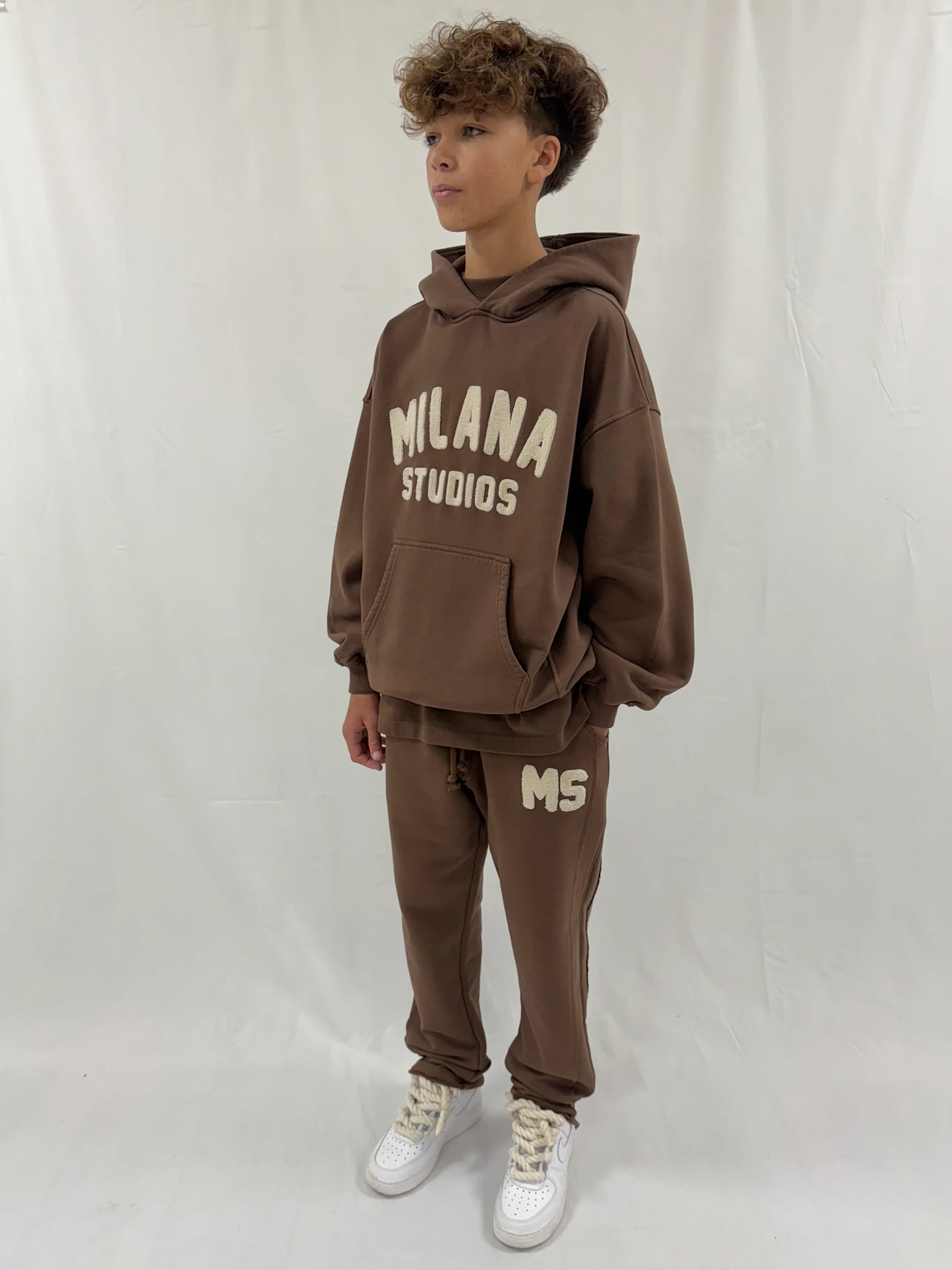Dark Chocolate Teddy Kids Relaxed Sweatpants. - Image 3