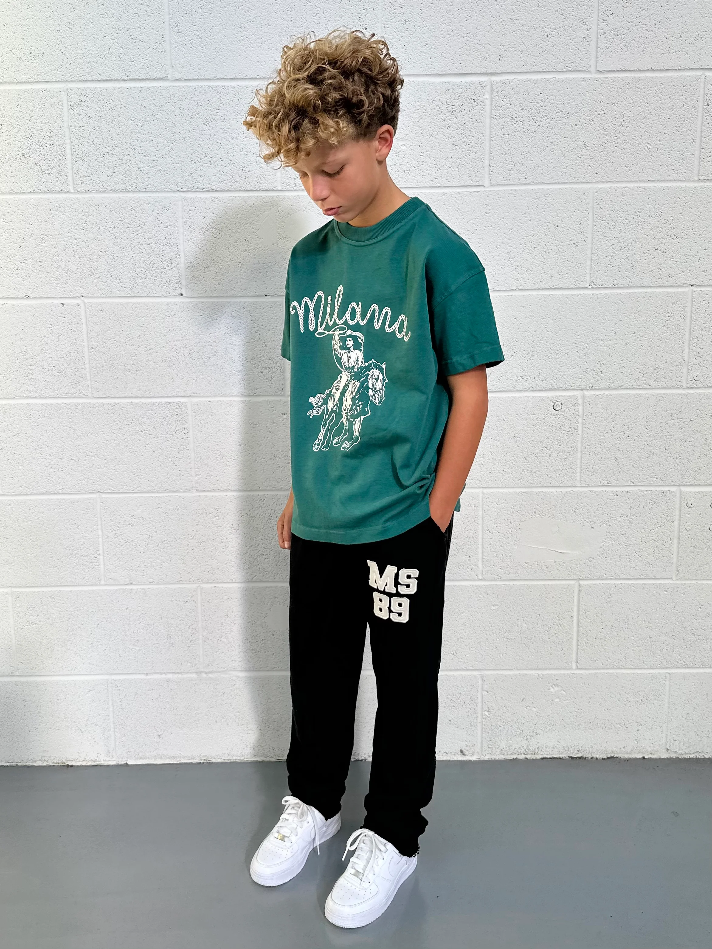 Pine Green Cowgirl Kids T-shirt. - Image 2