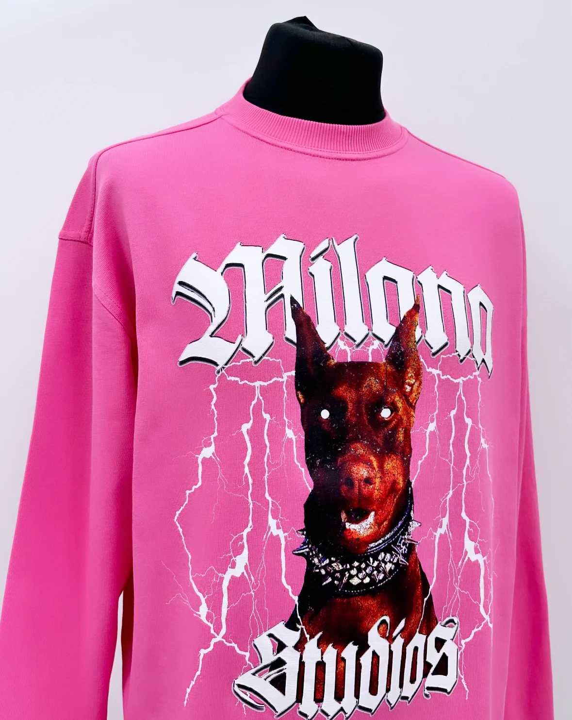Hot Pink Heavyweight Graphic Long Sleeve T-shirt. - Image 4