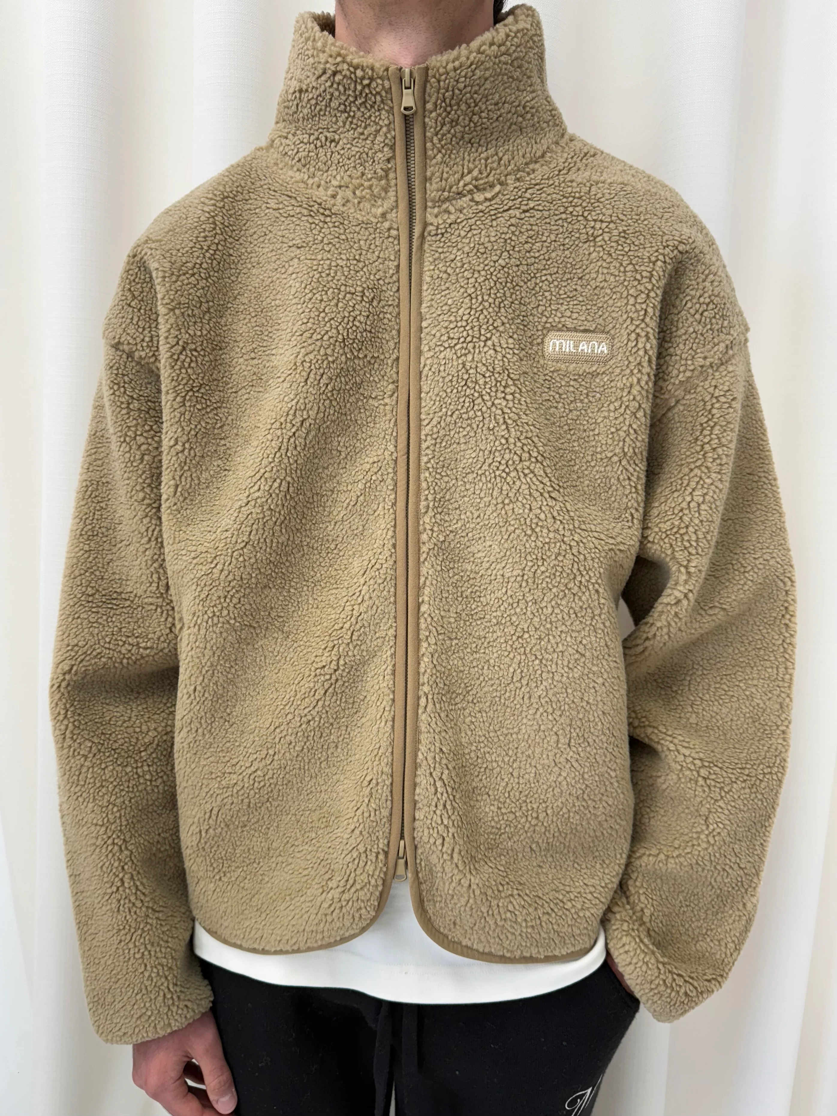 Khaki Brown Heavyweight Milana Zip Fleece. - Image 6