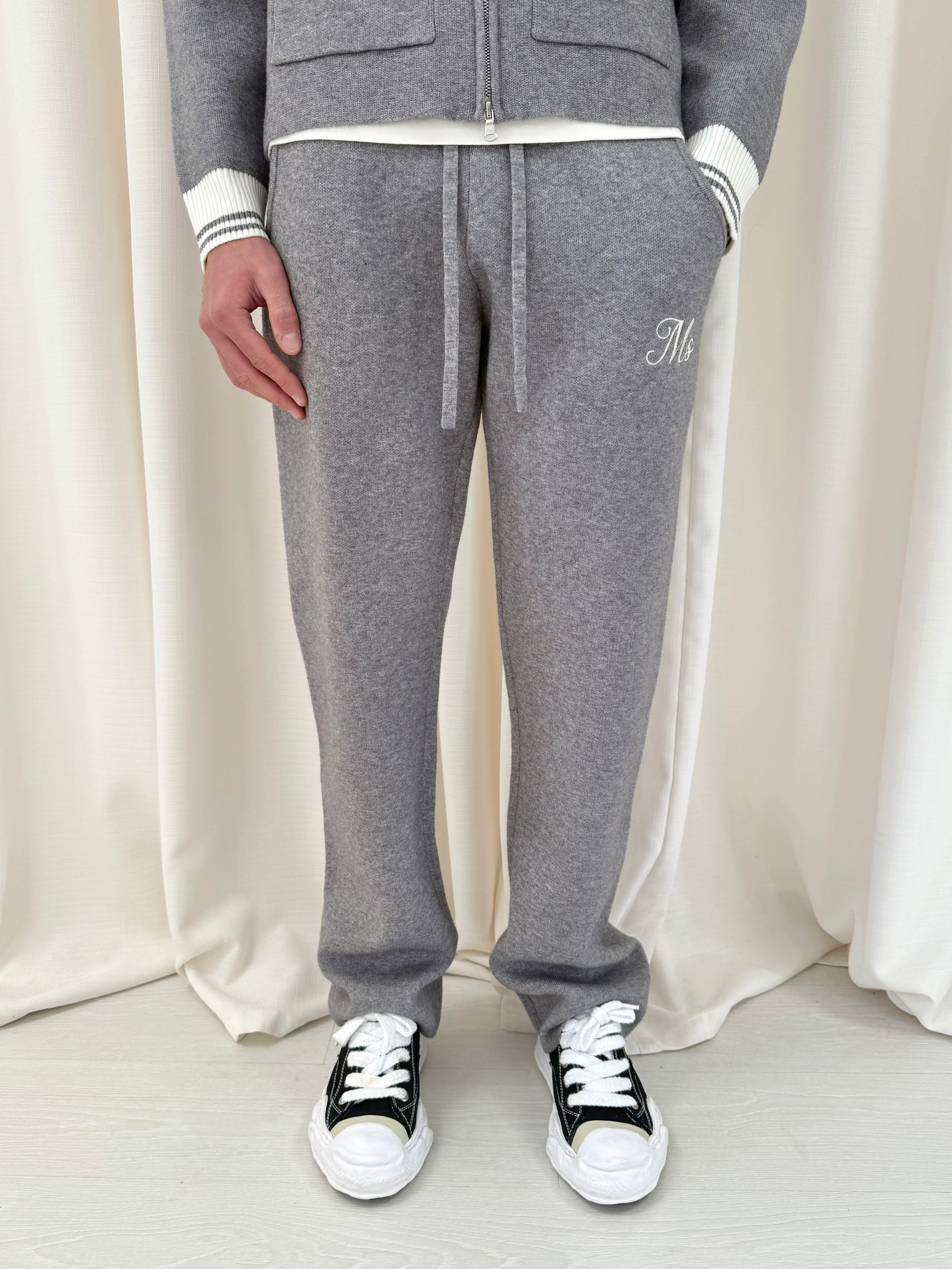 Marl Grey MS Knitted Relaxed Sweatpants. - Image 2