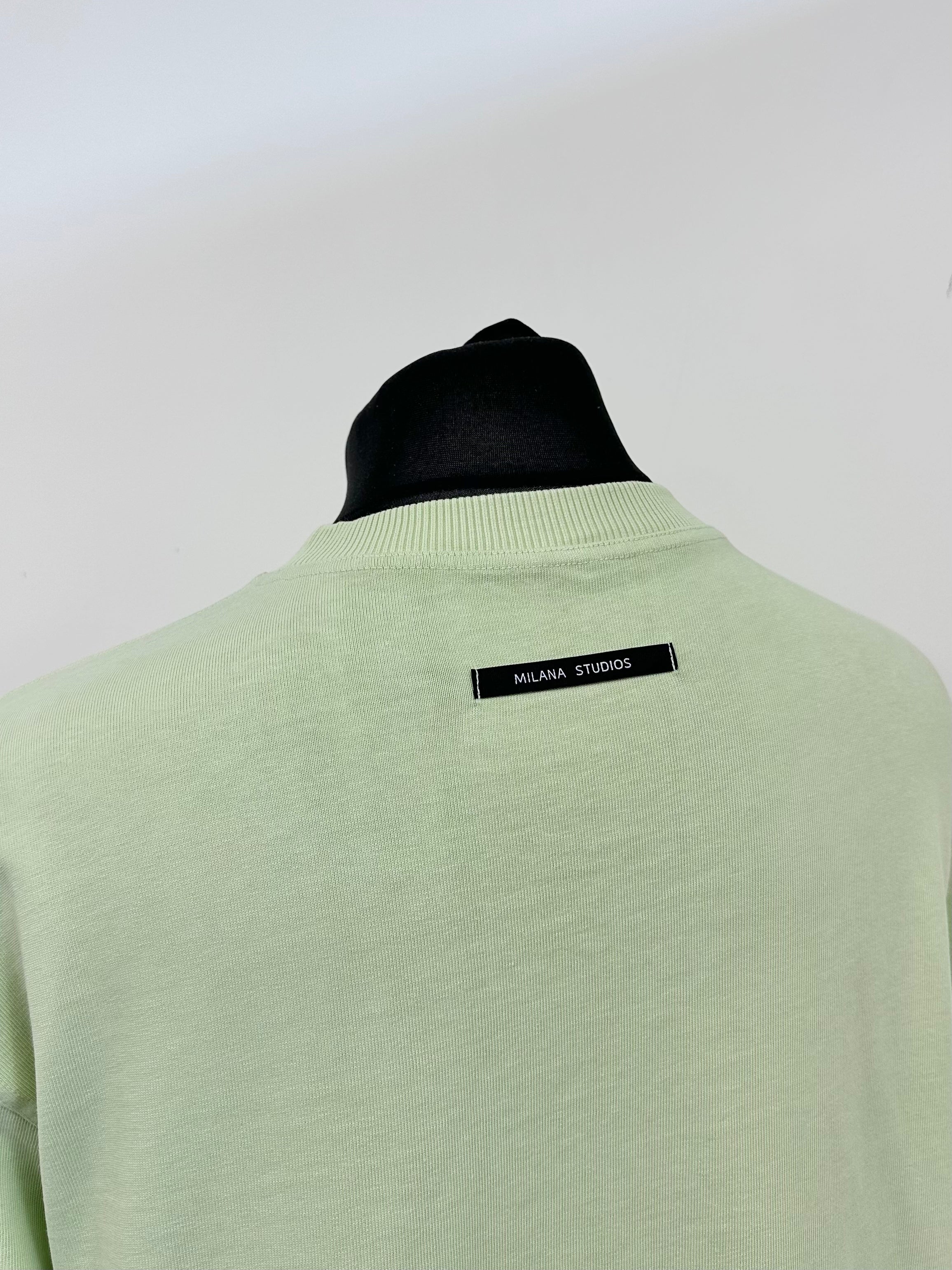 Matcha Green Heavyweight Graphic Long Sleeve T-shirt. - Image 5