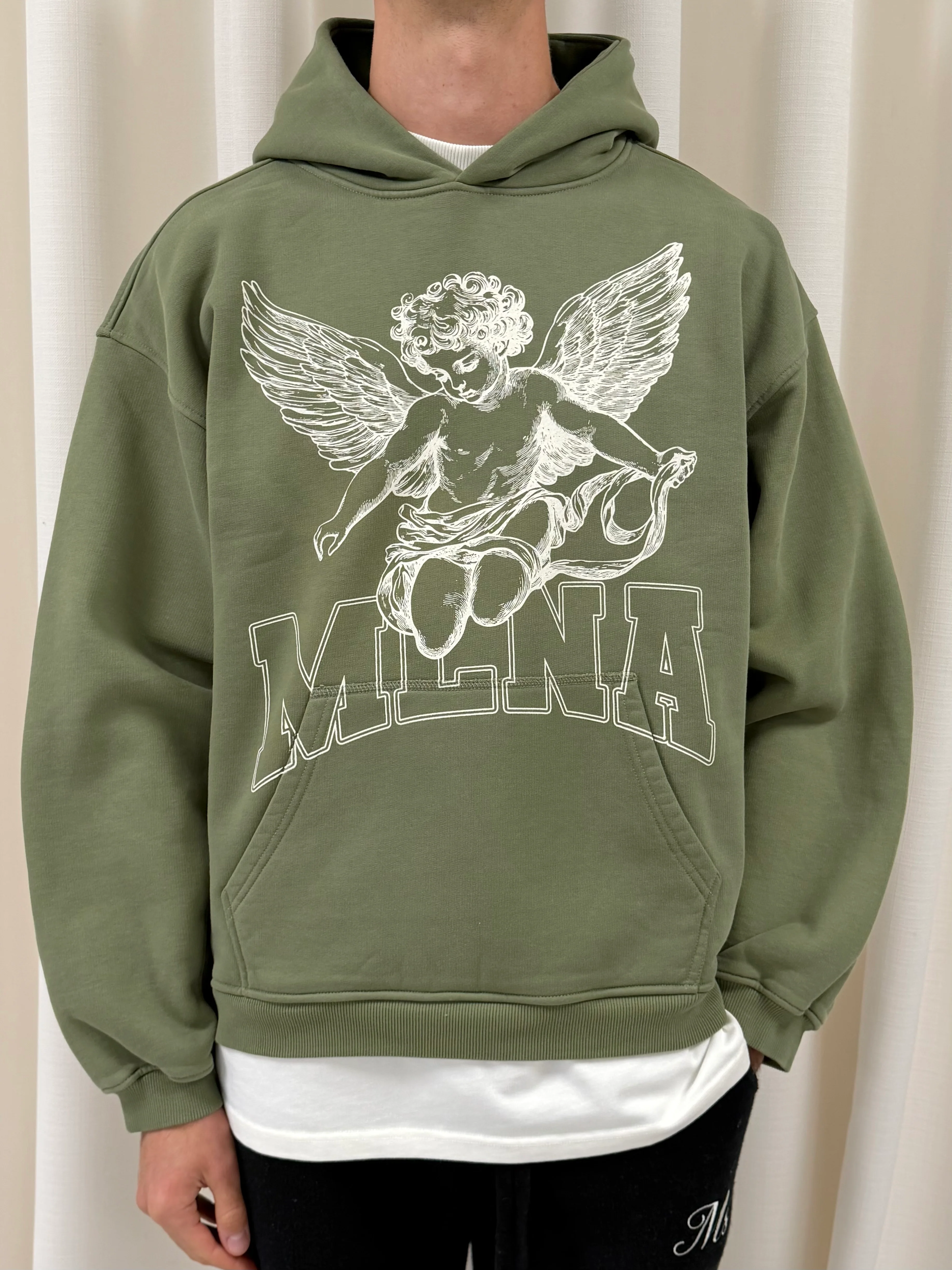 Military Green Angel Heavyweight Hoodie.