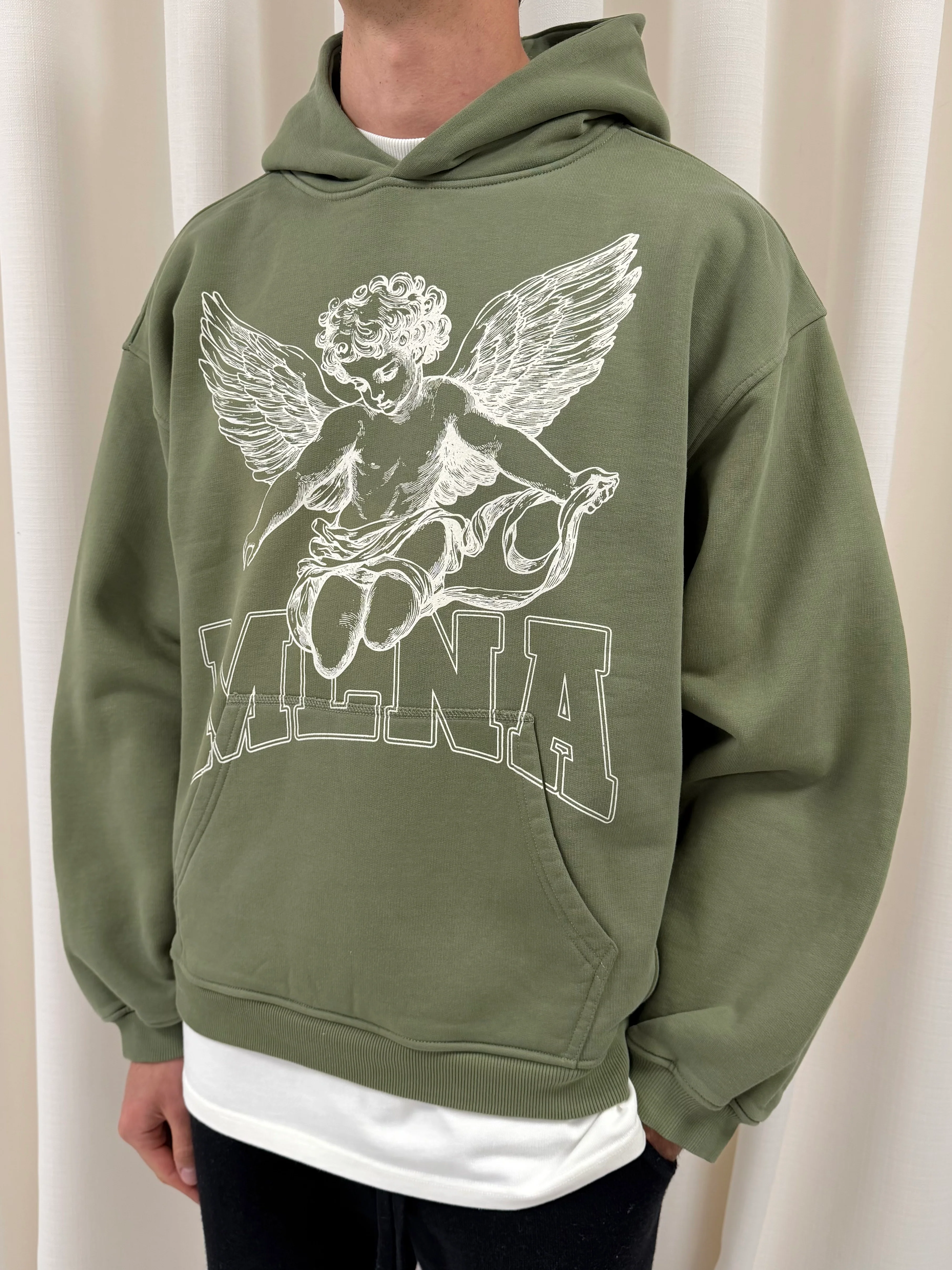 Military Green Angel Heavyweight Hoodie. - Image 2