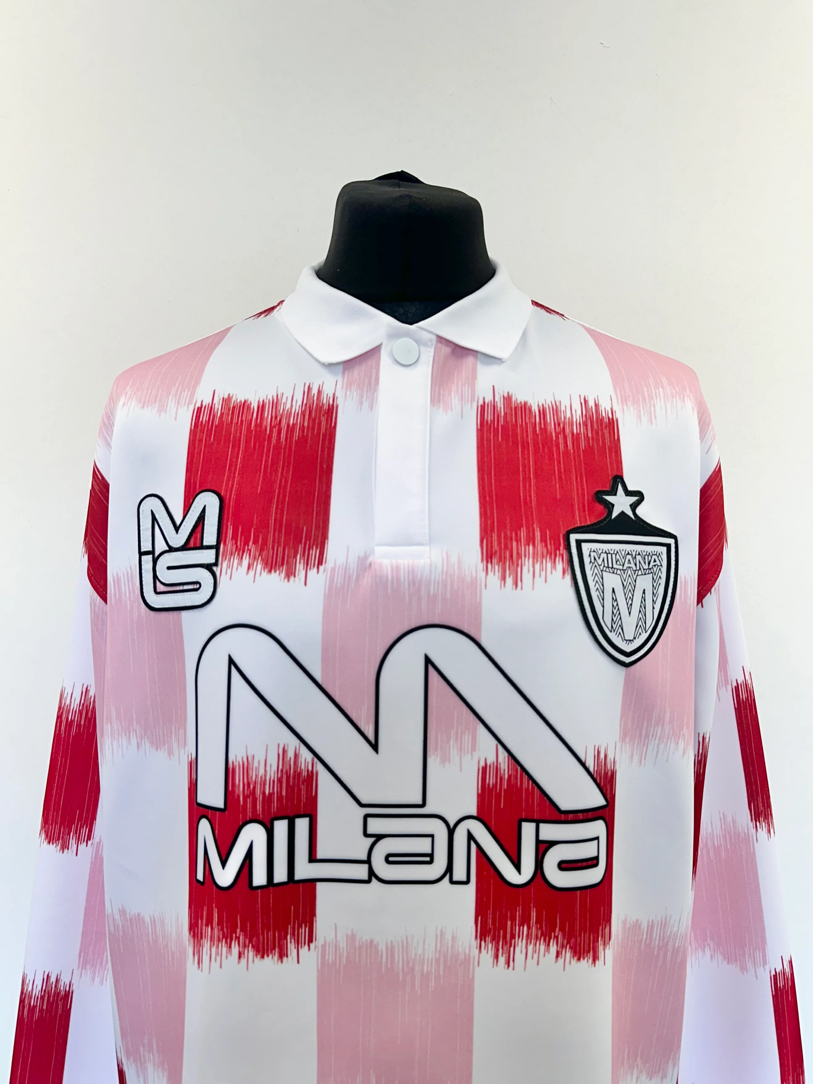 Pink Red Heavyweight Long Sleeve Sports Jersey. - Image 2