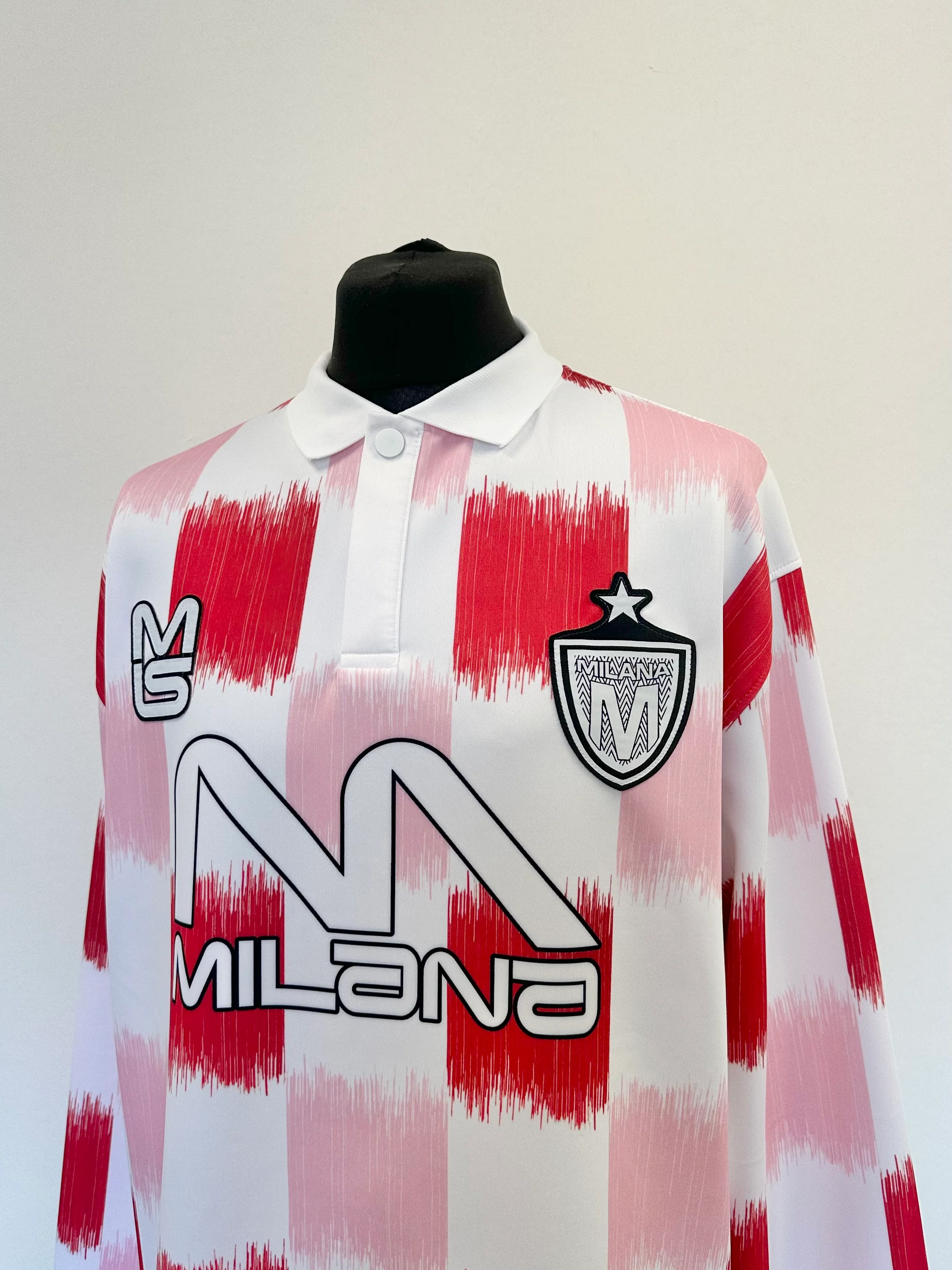 Pink Red Heavyweight Long Sleeve Sports Jersey. - Image 4
