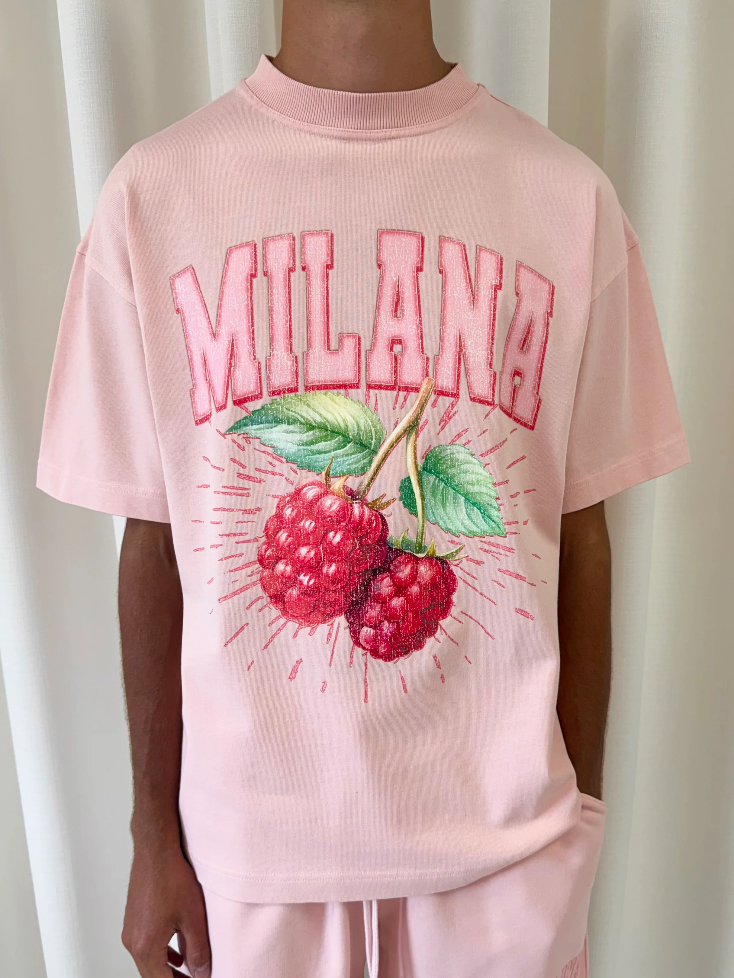 Powder Pink Raspberry Heavyweight T-shirt.
