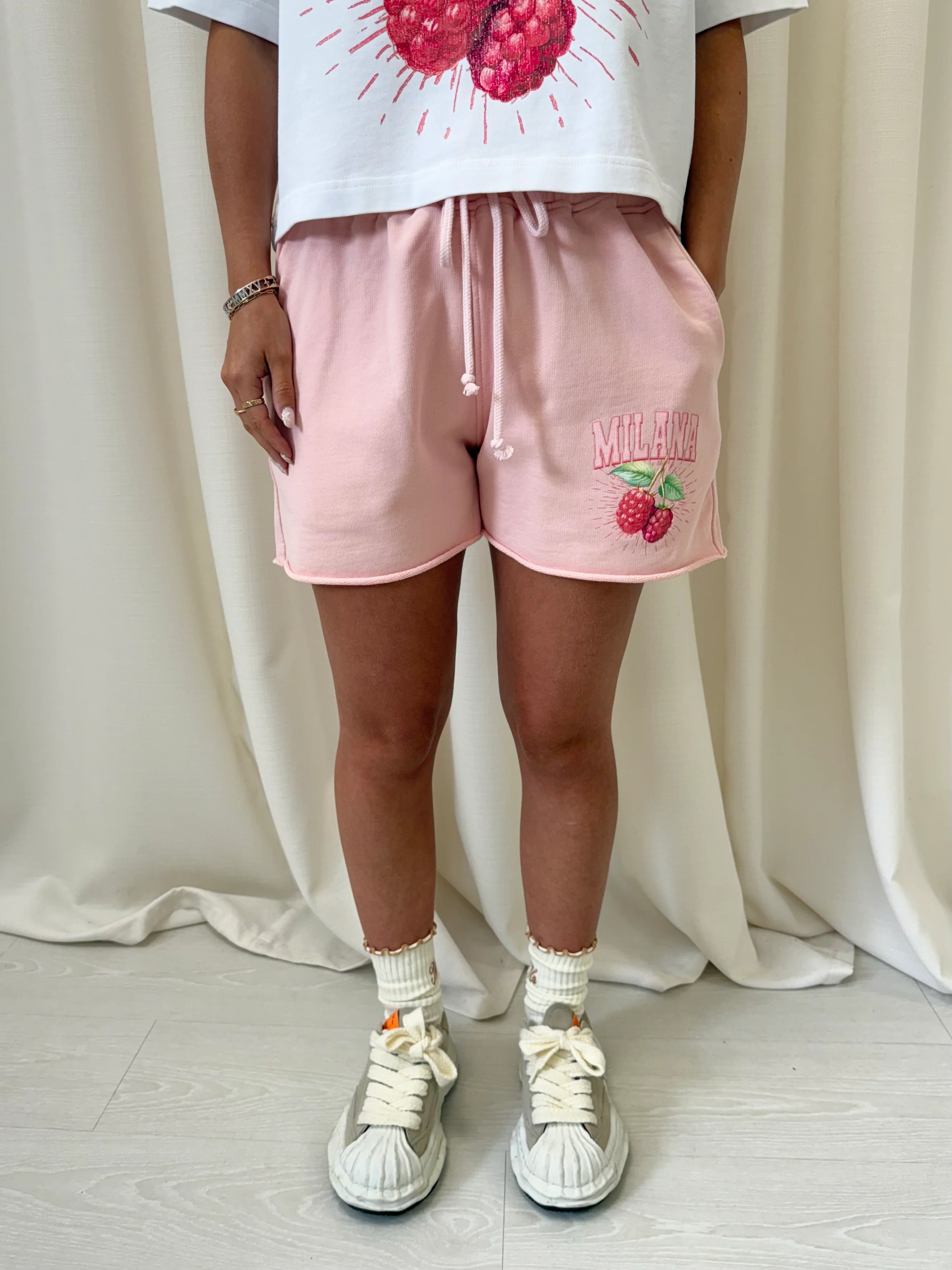 Powder Pink Raspberry Mini Shorts. - Image 3