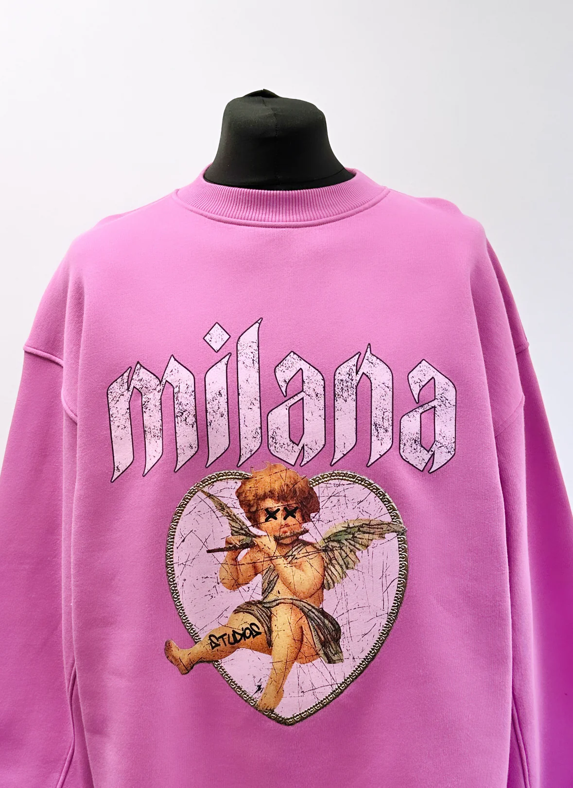 Raspberry Cherub Heavyweight Open Hem Sweatshirt. - Image 2