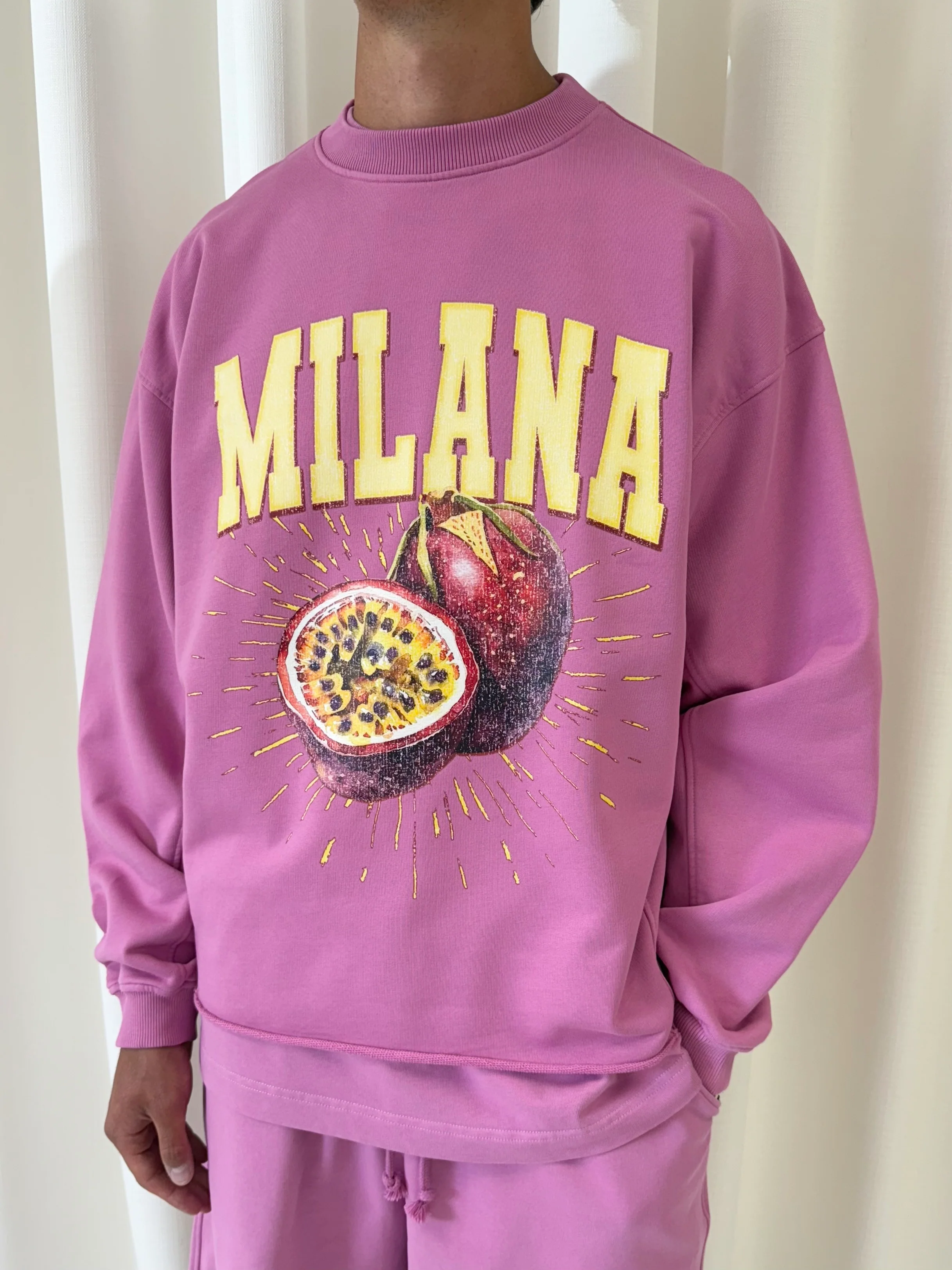 Raspberry Passion Fruit Open Hem Sweatshirt. - Image 2