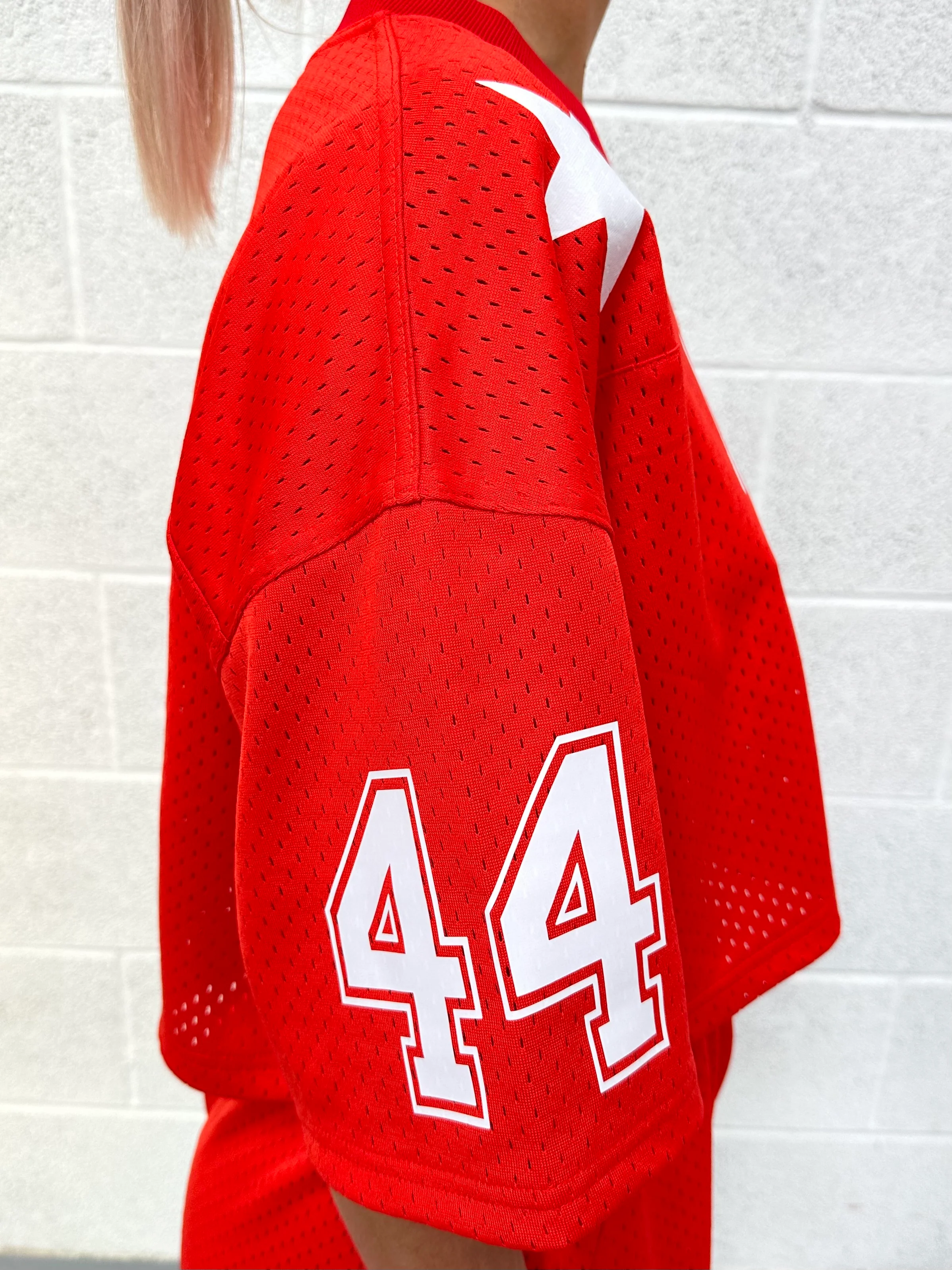 Red Mesh Cropped Jersey. - Image 5