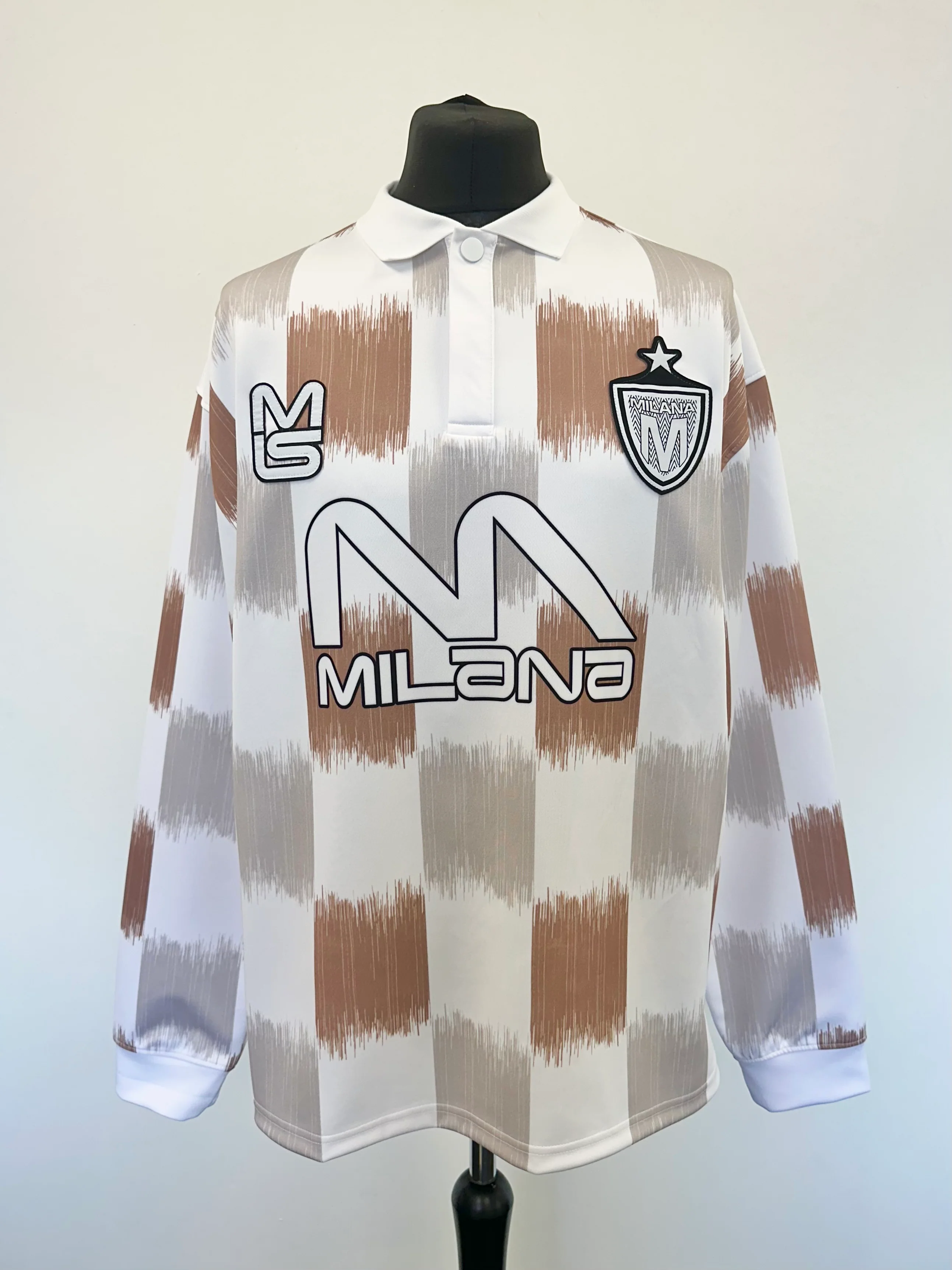 Taupe Brown Heavyweight Long Sleeve Sports Jersey.