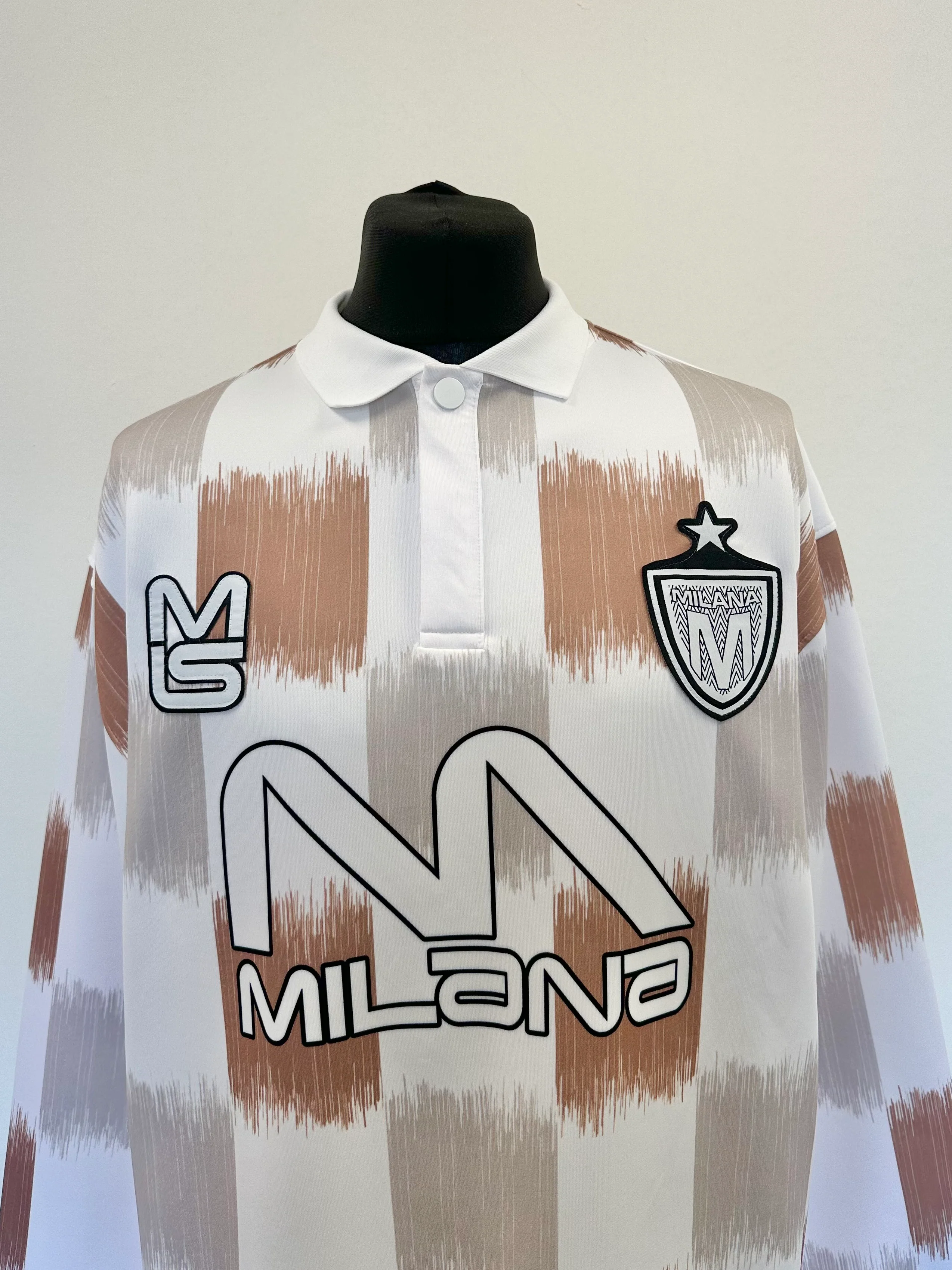 Taupe Brown Heavyweight Long Sleeve Sports Jersey. - Image 2