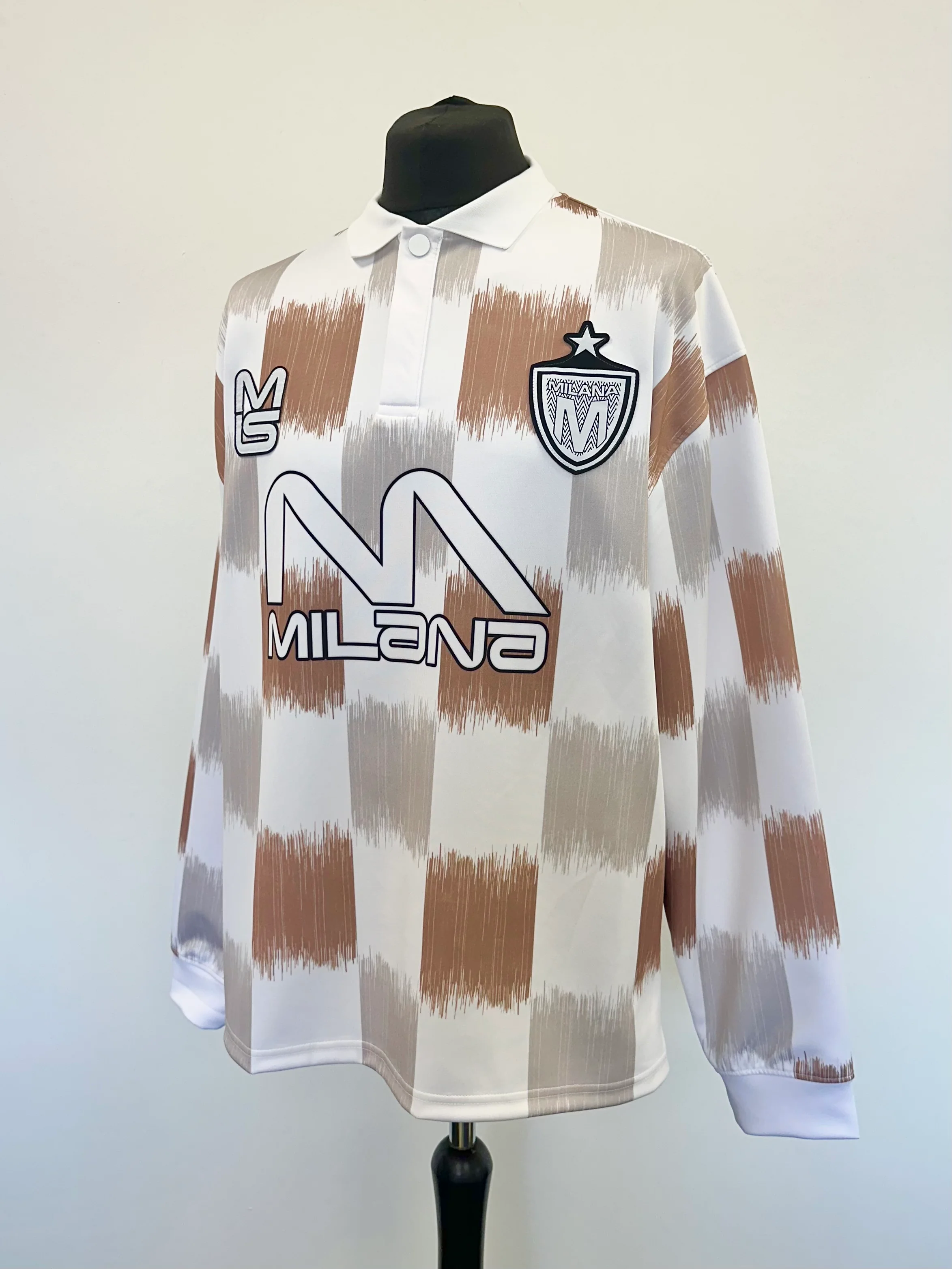 Taupe Brown Heavyweight Long Sleeve Sports Jersey. - Image 3