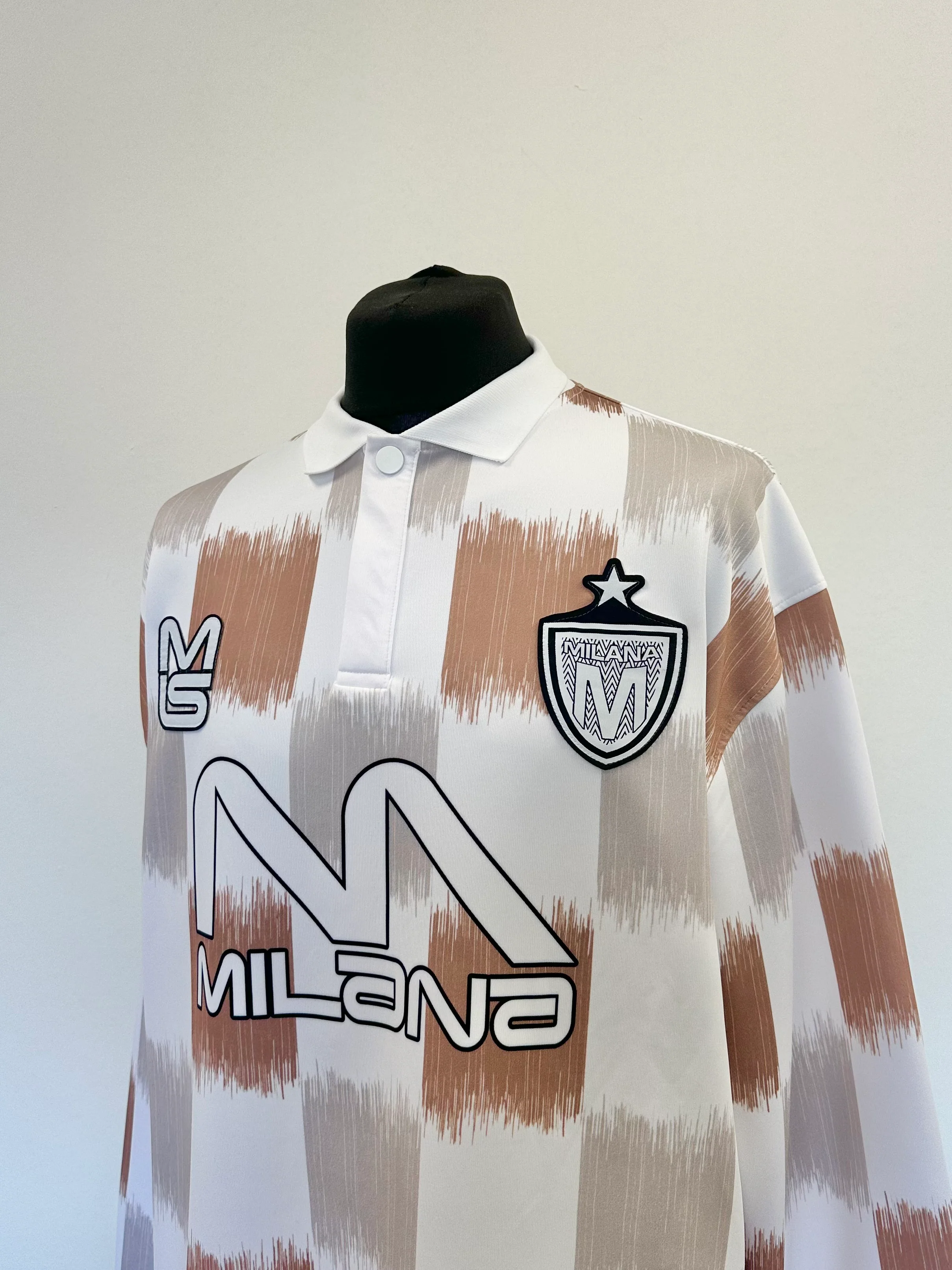 Taupe Brown Heavyweight Long Sleeve Sports Jersey. - Image 4