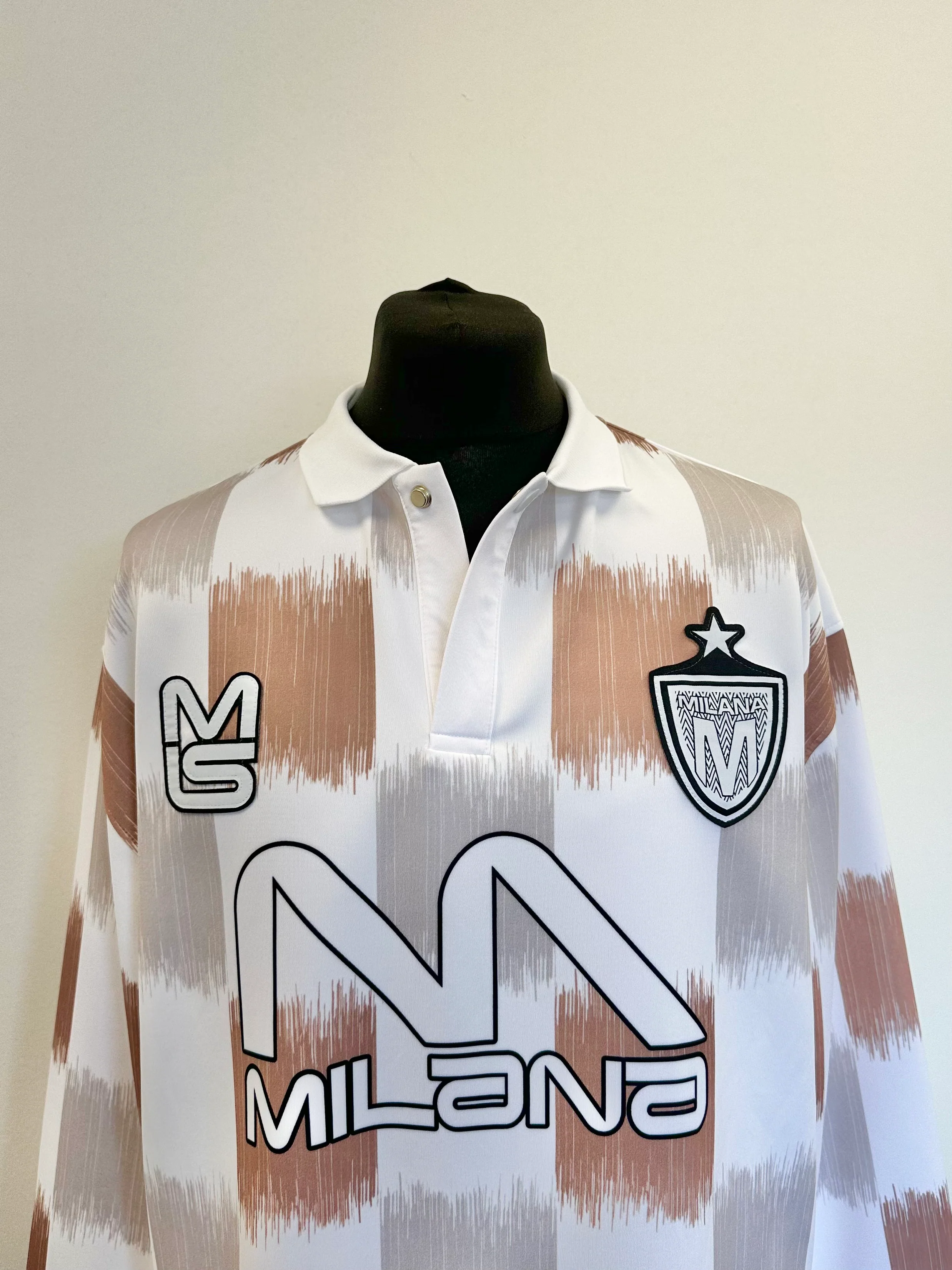 Taupe Brown Heavyweight Long Sleeve Sports Jersey. - Image 5