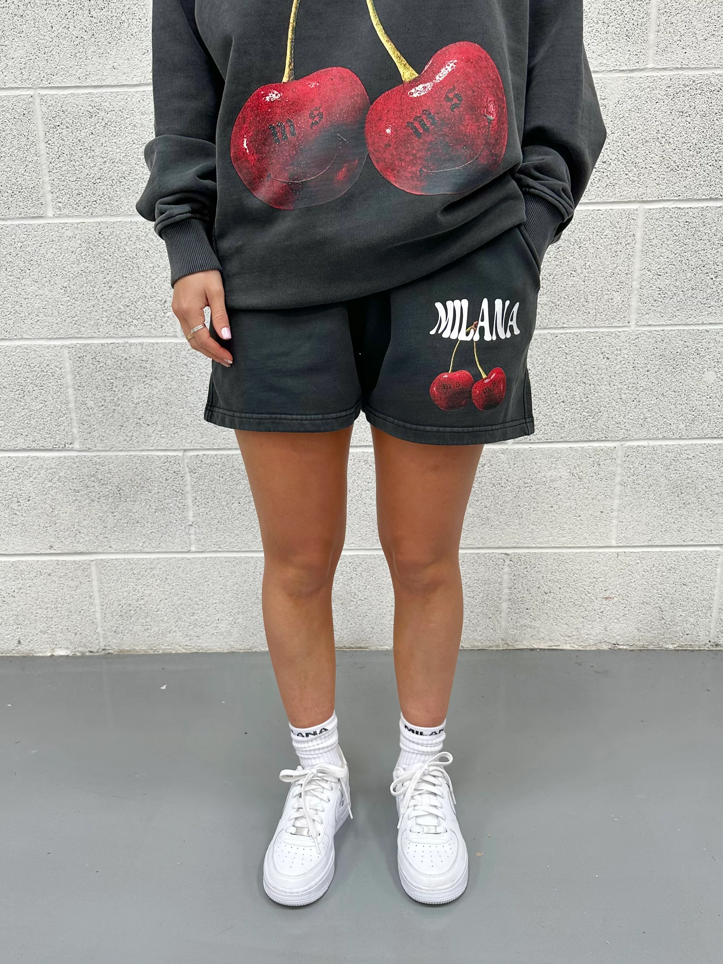 Washed Black Cherry Mini Shorts. - Image 3