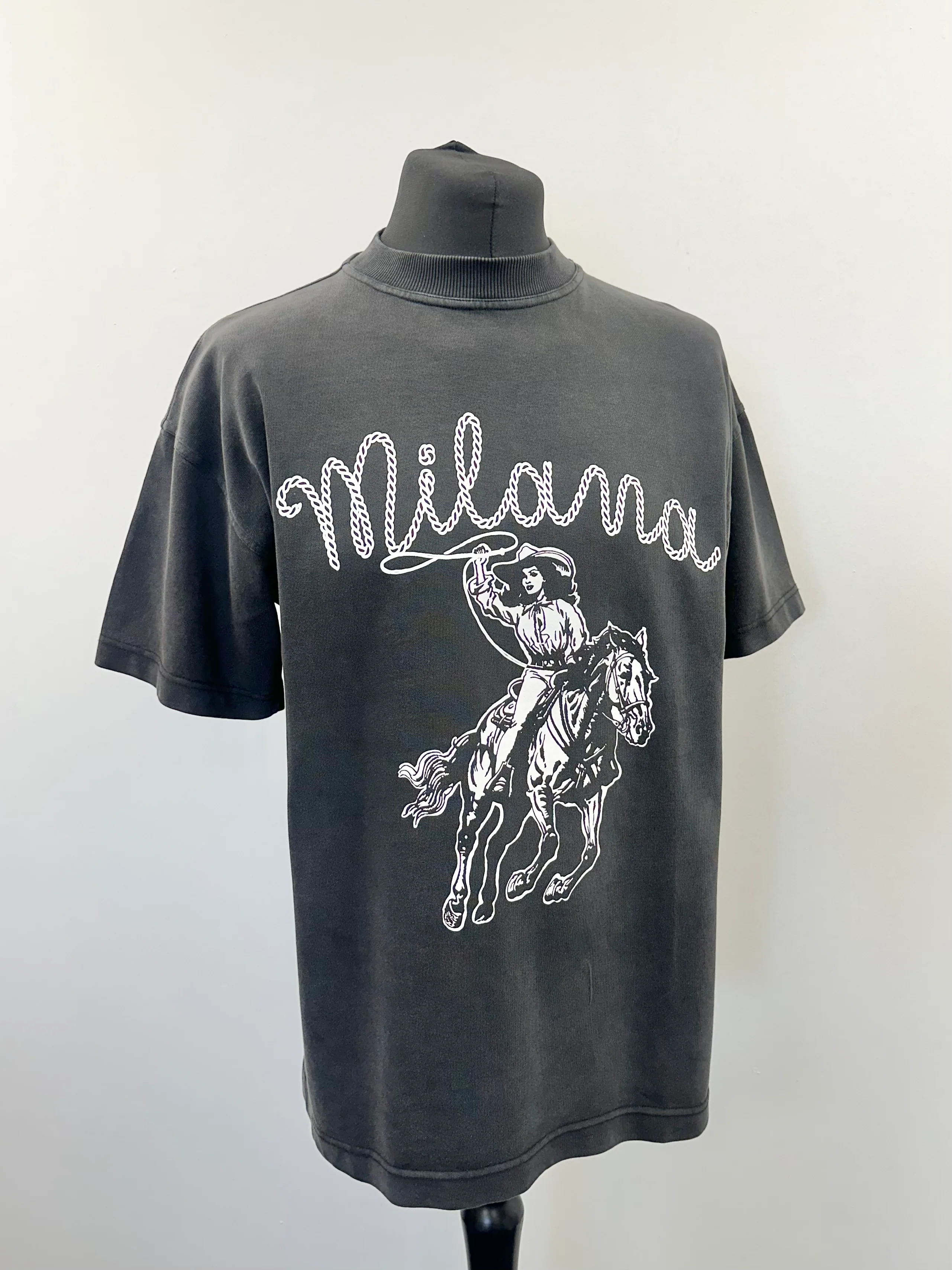 Washed Black Cowgirl Heavyweight T-shirt. - Image 3