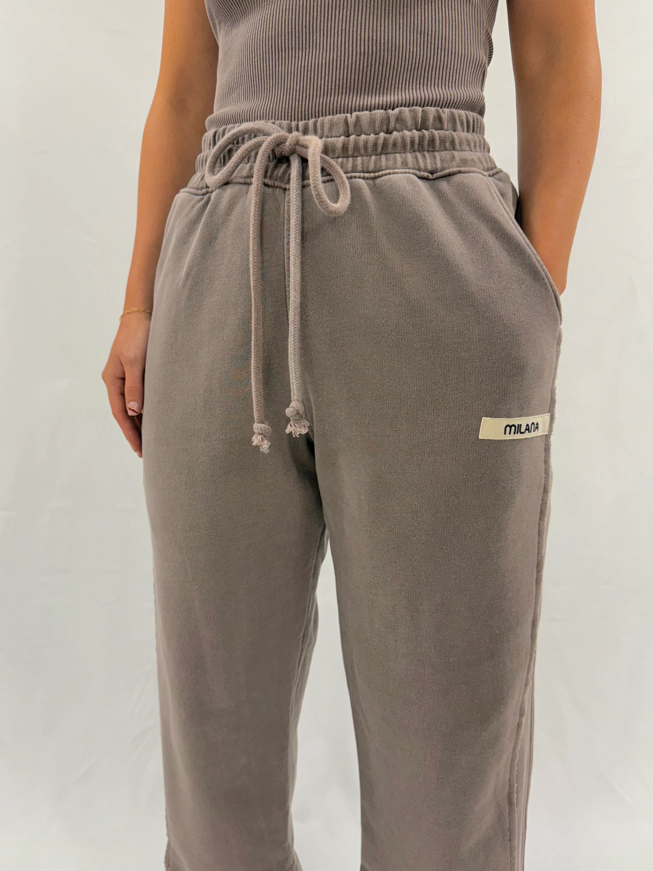 Washed Brown Core Wide Sweatpants. - Image 2