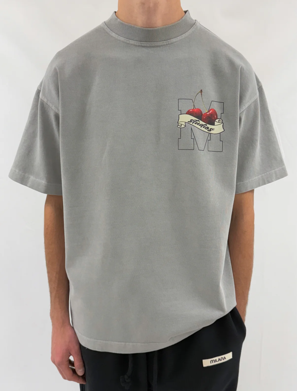 Washed Ash Grey Milana History Heavyweight T-shirt. - Image 2
