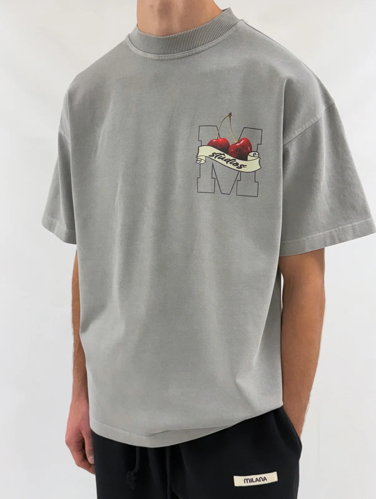 Washed Ash Grey Milana History Heavyweight T-shirt. - Image 4