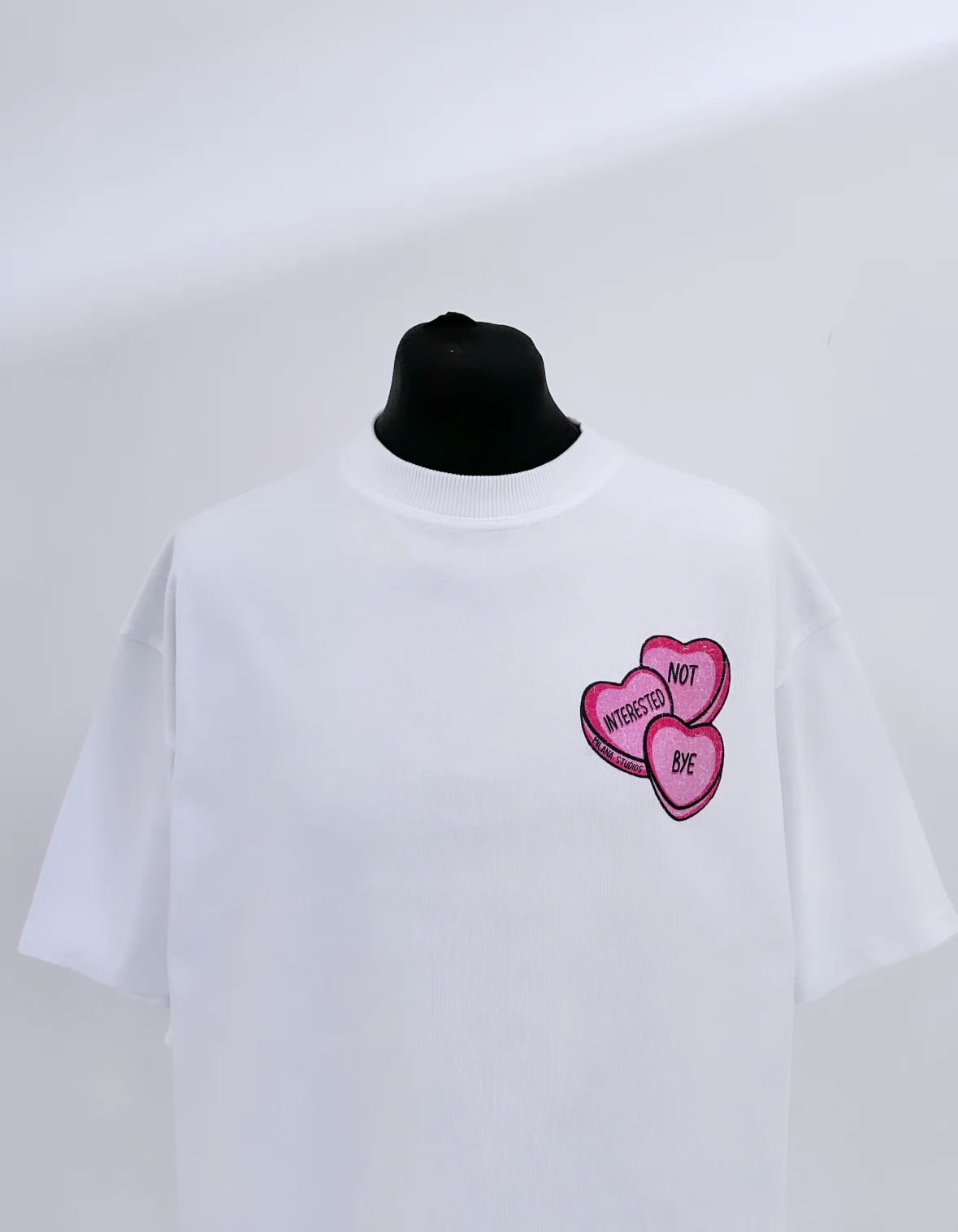 White Heavyweight Hearts T-shirt. - Image 3