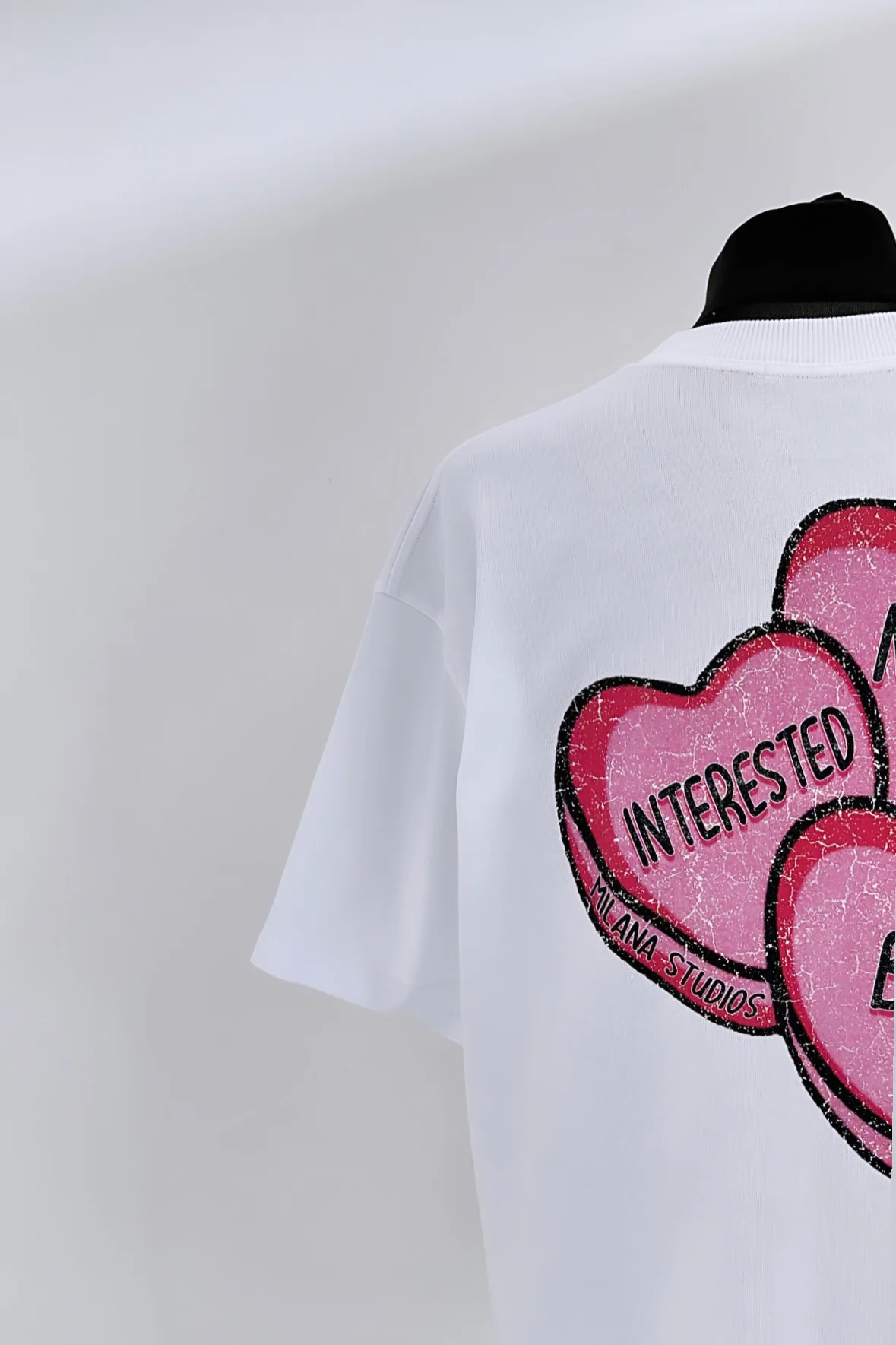 White Heavyweight Hearts T-shirt. - Image 4