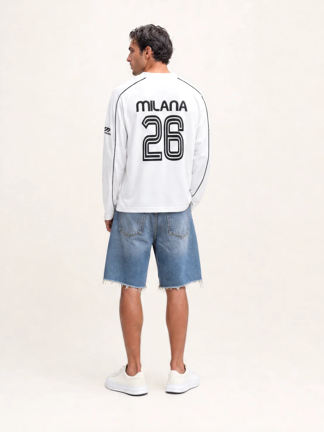 White Milana Mens World Cup Long Sleeve Jersey. - Image 2